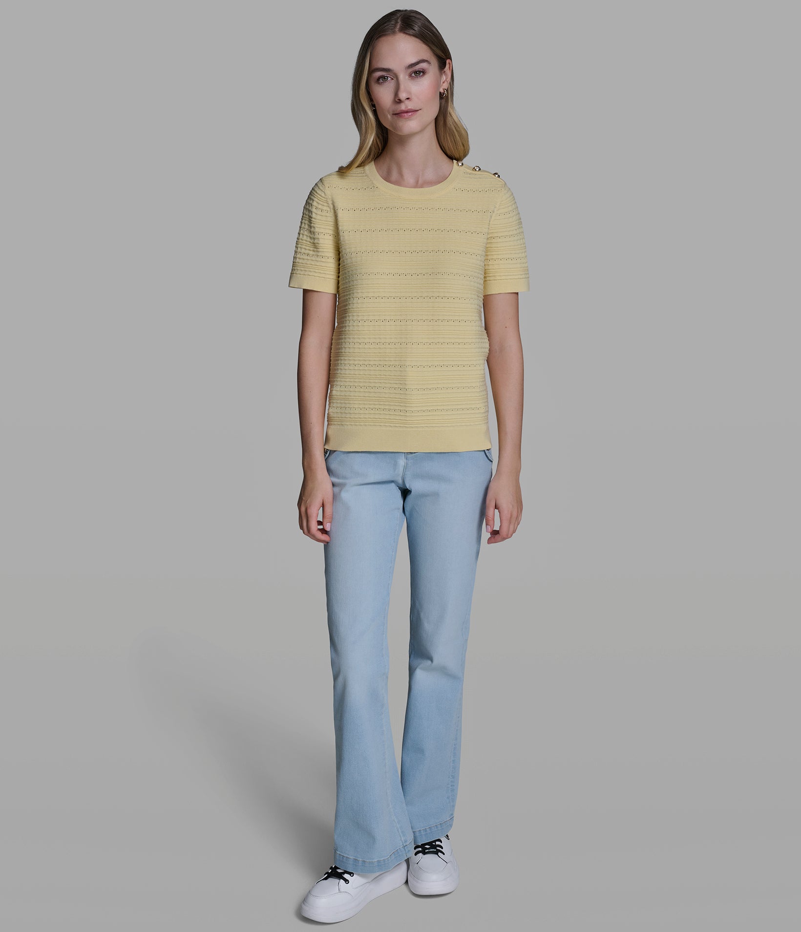 SHORT SLEEVE KNIT SWEATER VIEW 4 | Women's Tops & Sweaters