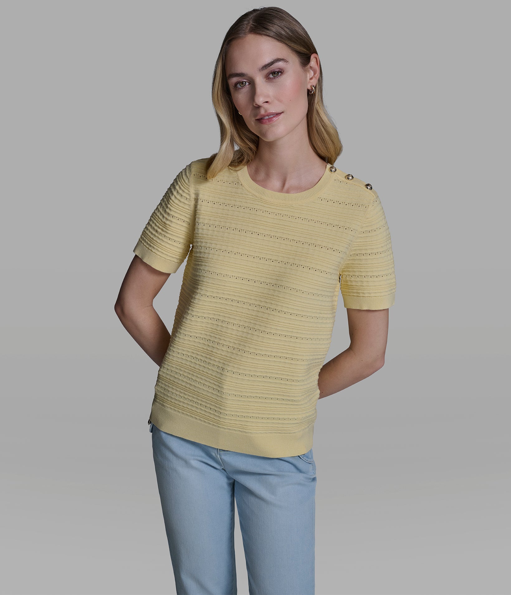 SHORT SLEEVE KNIT SWEATER View 1 | New Arrivals