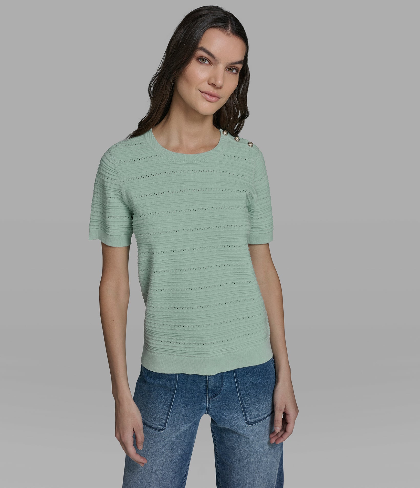 SHORT SLEEVE KNIT SWEATER View 1 | New Arrivals