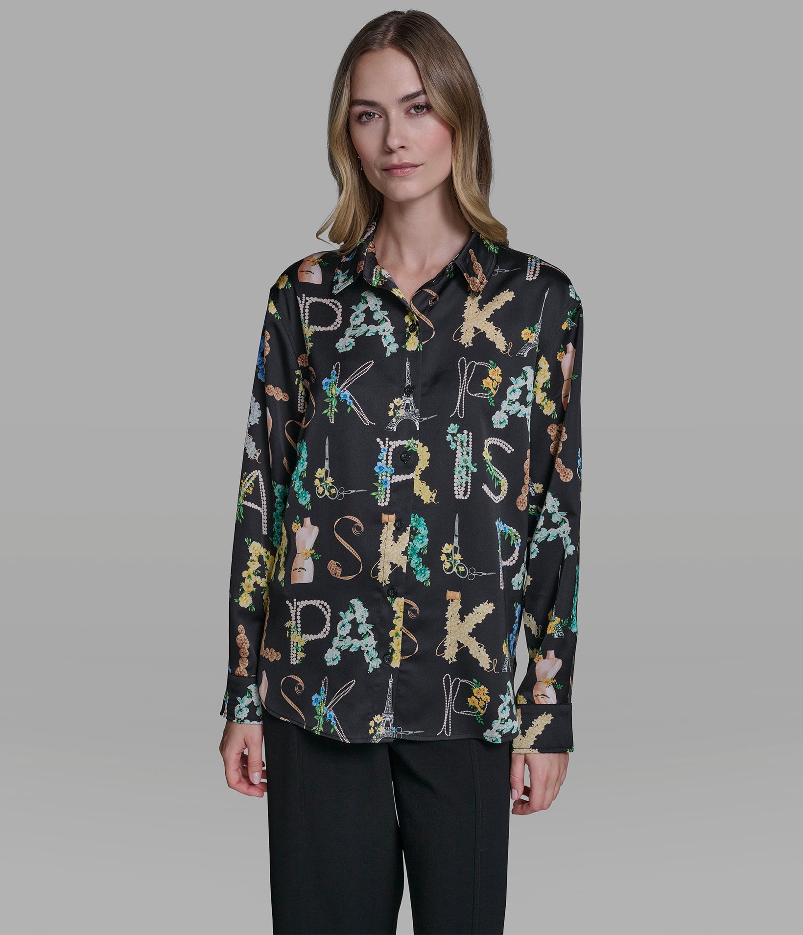 Long Sleeve Karl Atelier Print Blouse | Sweaters & Tops | Karl