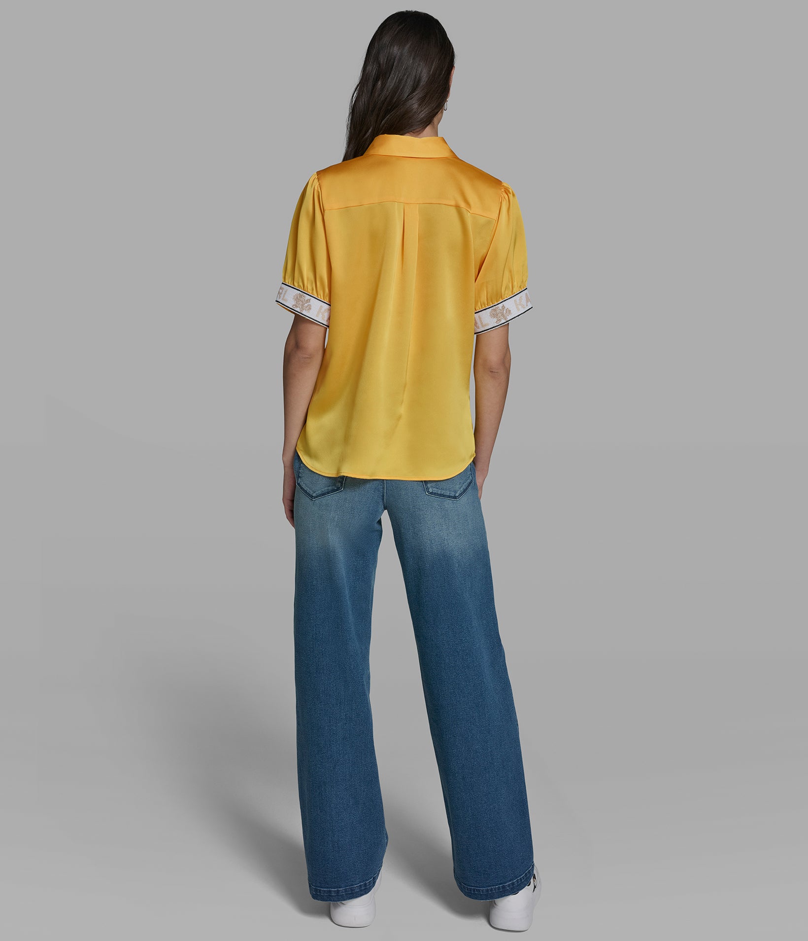 KARL CUFF LOGO BLOUSE VIEW 5 | Women's Tops & Sweaters