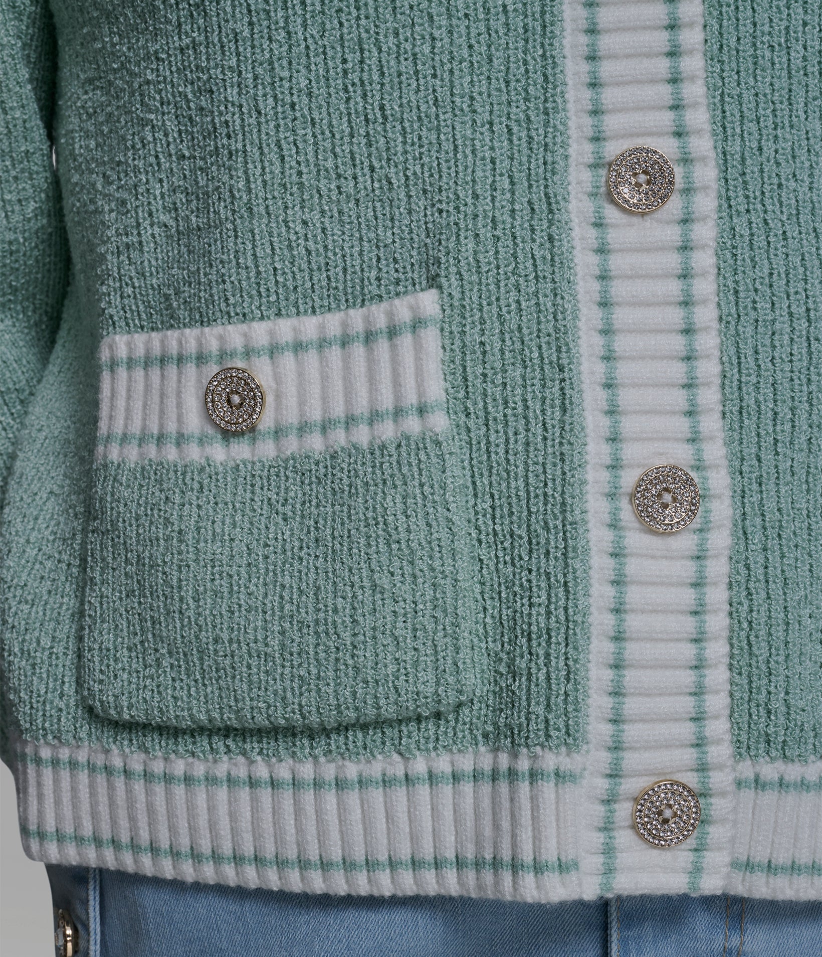 TEXTURED CONTRAST TRIM CARDIGAN VIEW 6 | New Arrivals