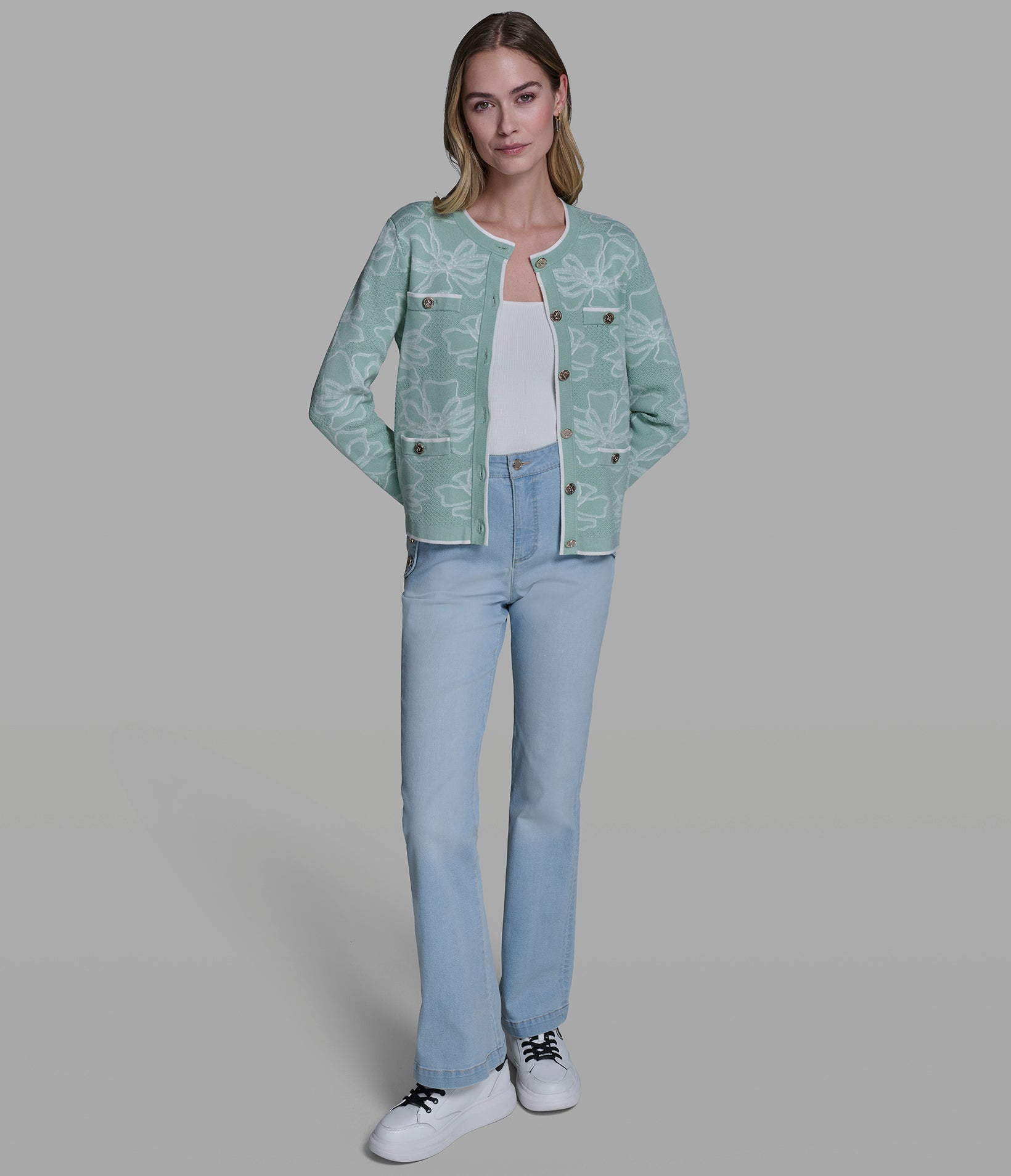 FLORAL PATTERN CARDIGAN VIEW 4 | New Arrivals