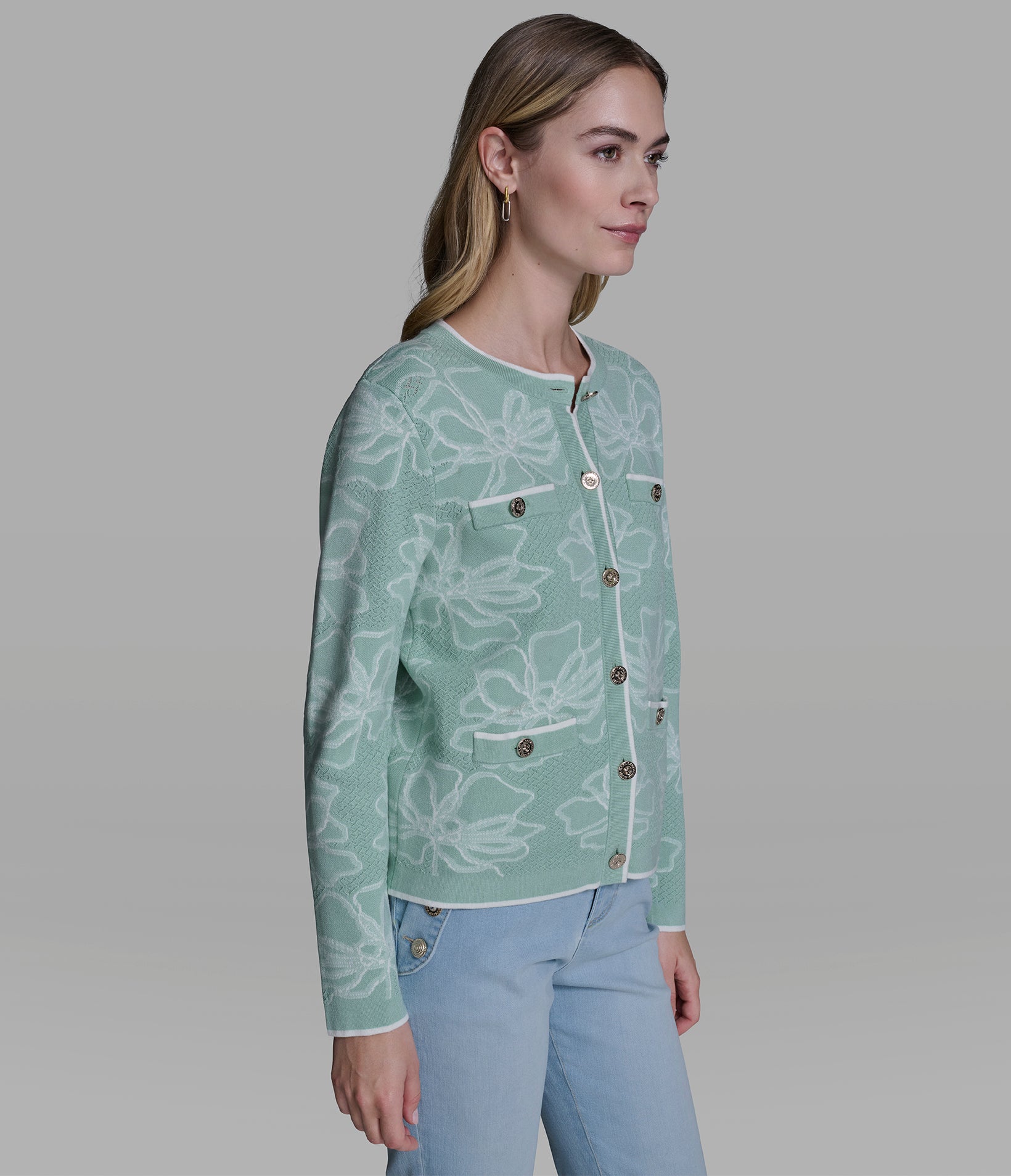 FLORAL PATTERN CARDIGAN VIEW 3 | New Arrivals
