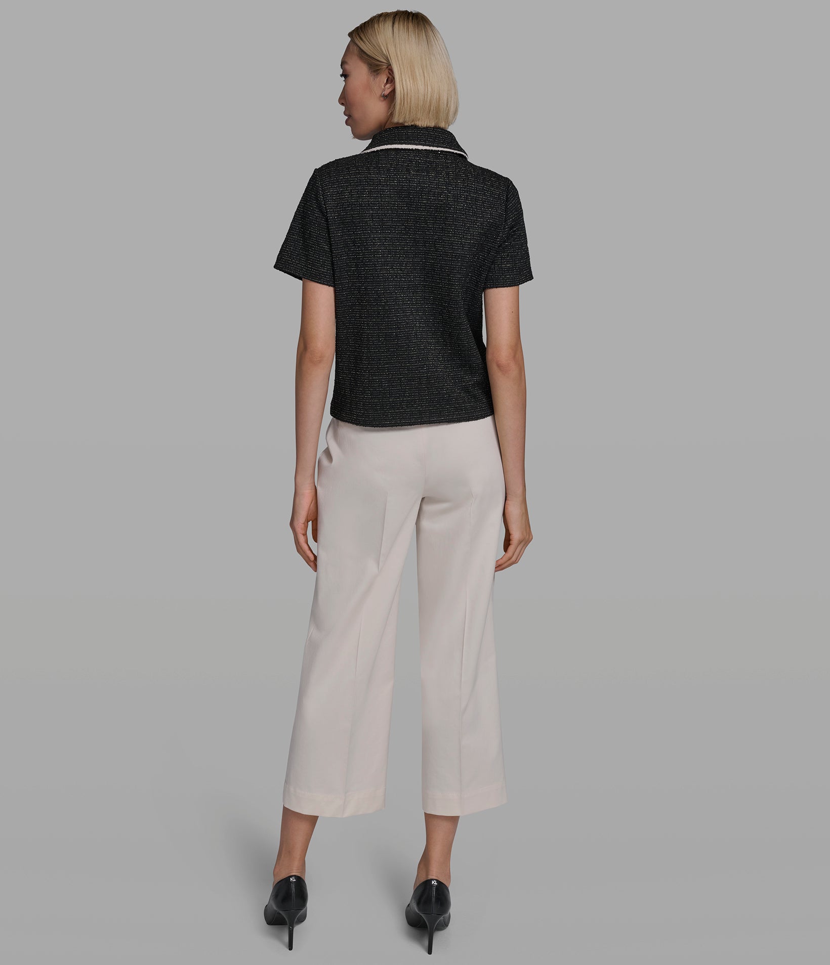 KNIT TWEED POLO VIEW 5 | Women's Tops & Sweaters