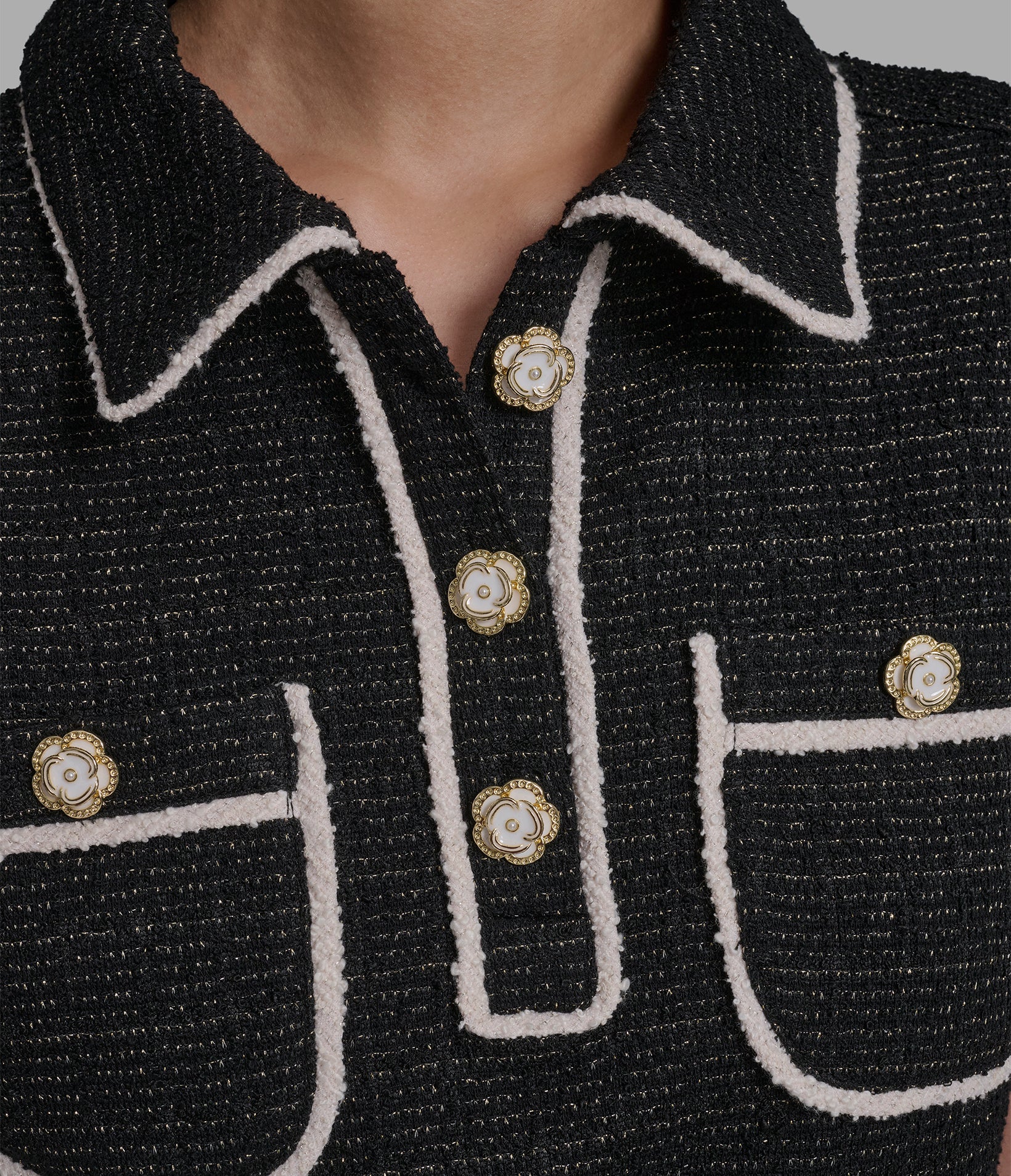 KNIT TWEED POLO VIEW 6 | Women's Tops & Sweaters