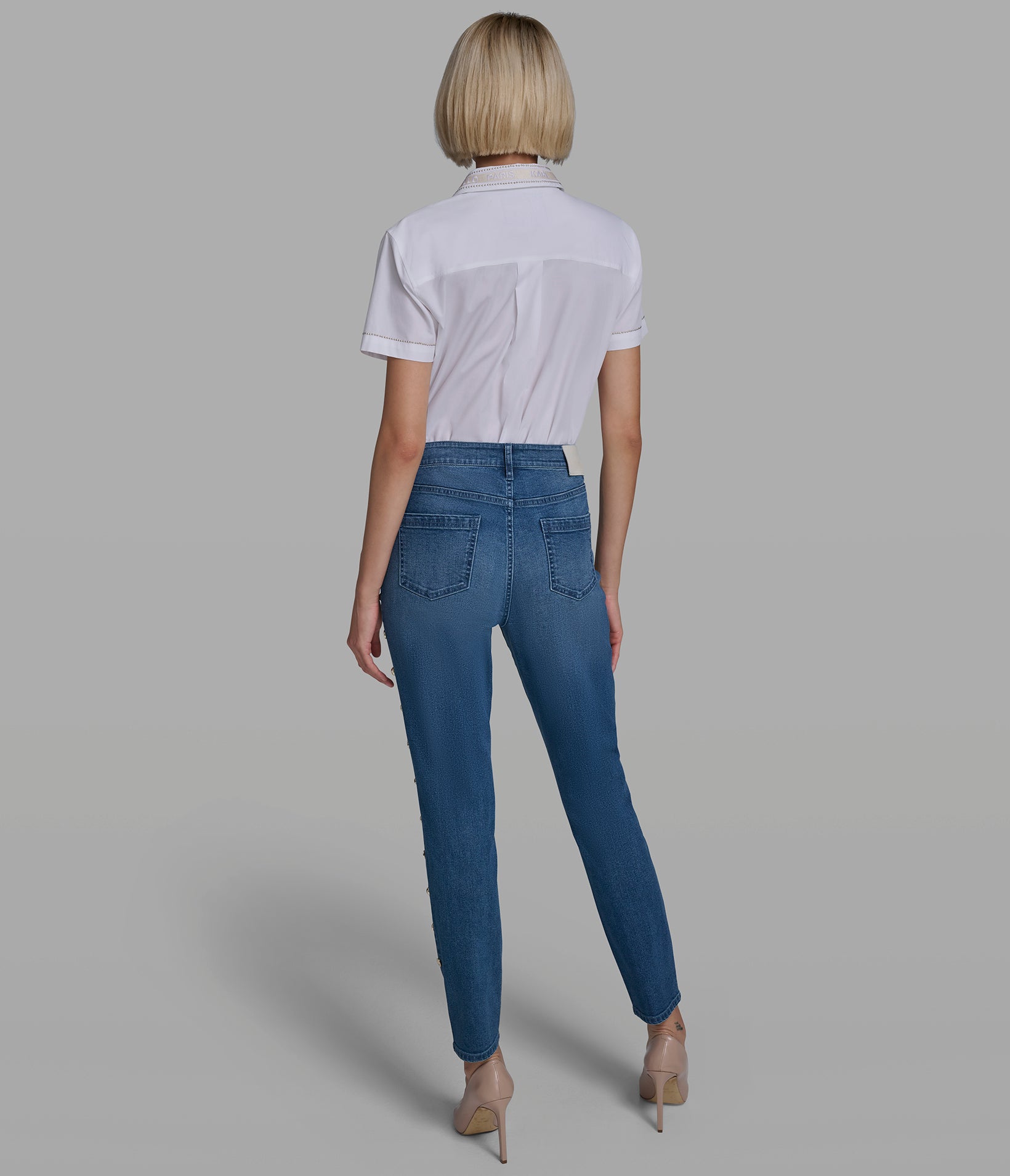 STUDDED STRAIGHT LEG JEAN VIEW 5 | Women's Denim