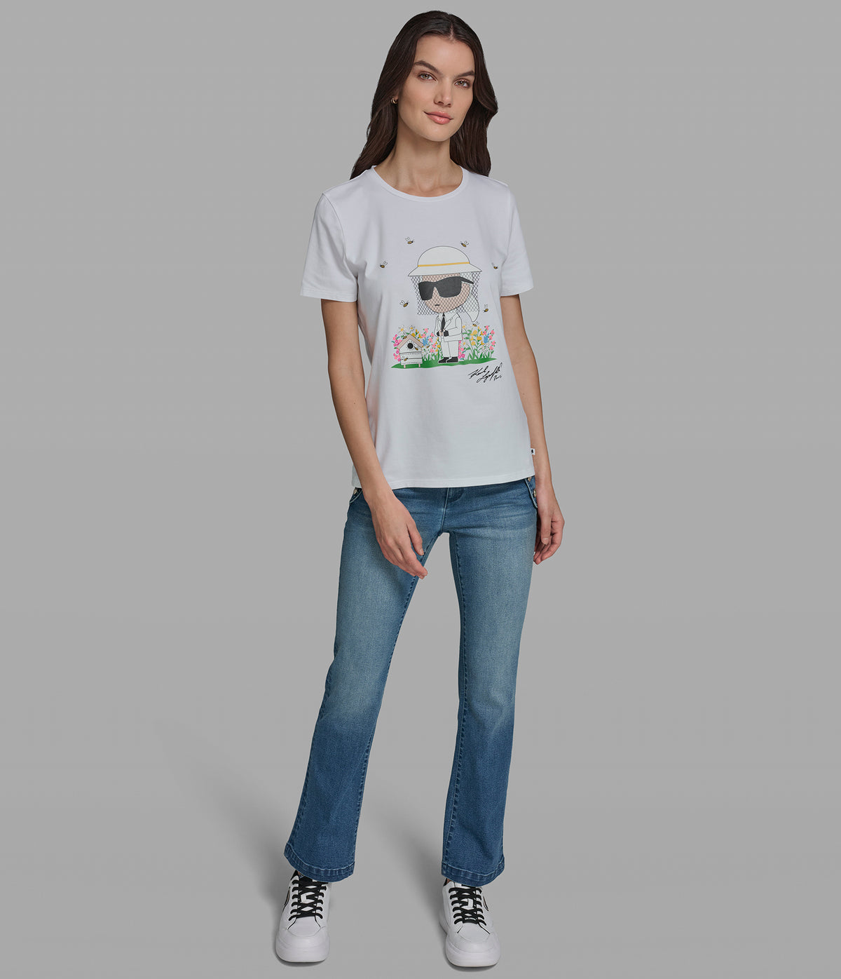 Cotton Jersey Beekeeper Karl Tee | Tees & Tanks | Karl Lagerfeld Paris