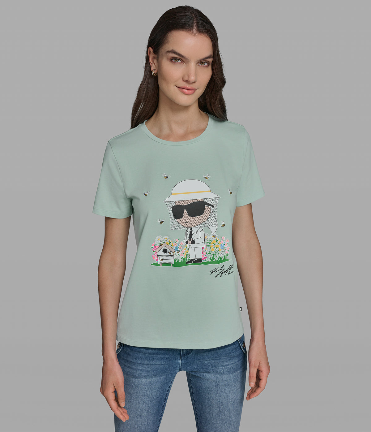 Cotton Jersey Beekeeper Karl Tee | Tees & Tanks | Karl Lagerfeld Paris