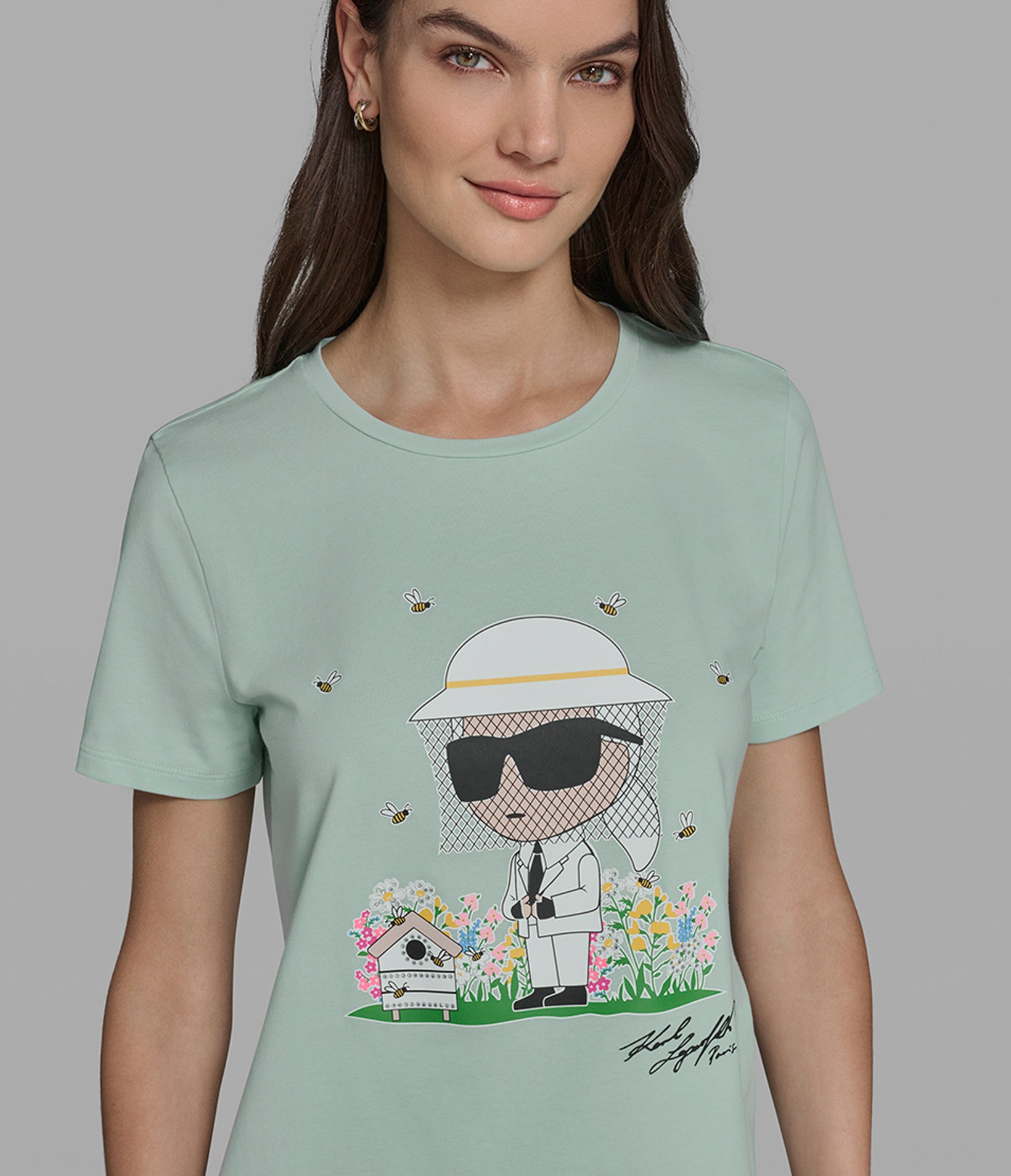 vintage 80s KARL LAGERFELD 総柄　シャツワンピース Cotton Jersey Beekeeper Karl Tee | Tees & Tanks | Karl Lagerfeld Paris