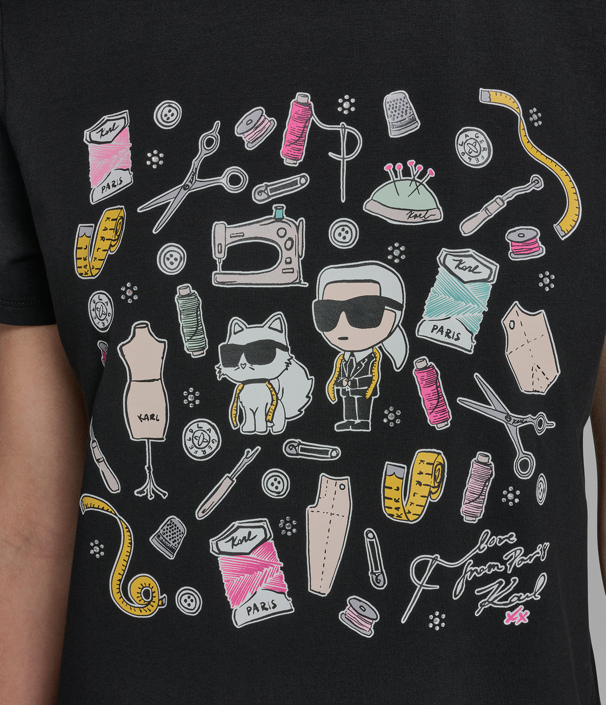 Cotton Jersey Karl Et Choupette Whimsy Tee | Tees & Tanks | Karl ...