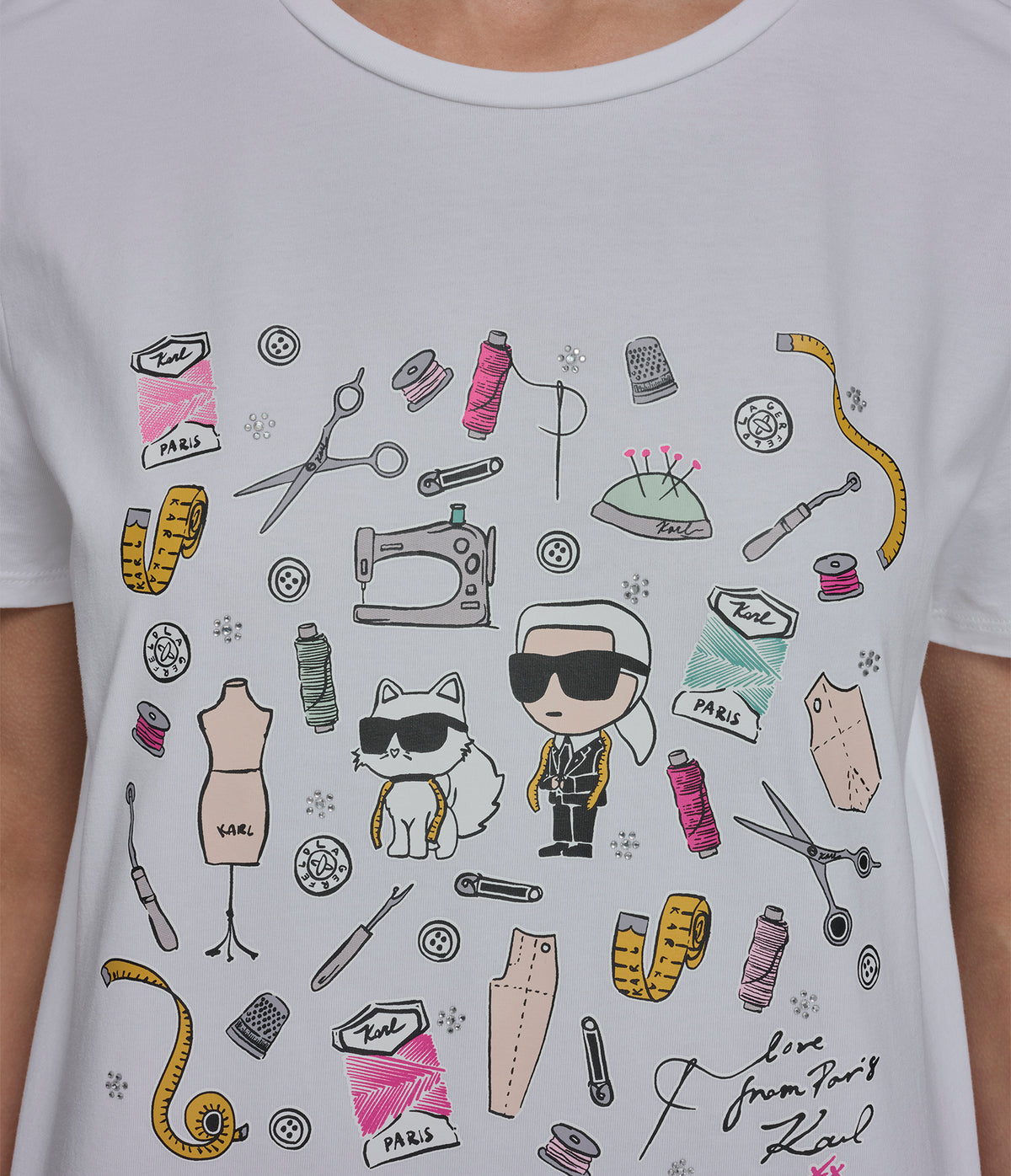 Cotton Jersey Karl Et Choupette Whimsy Tee | Tees & Tanks | Karl ...