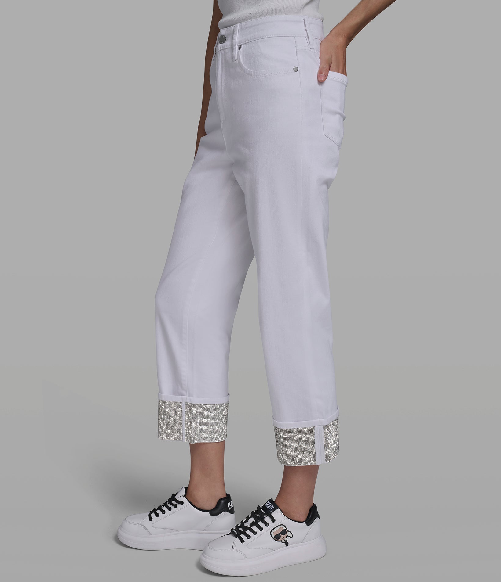 RHINESTONE CUFF JEAN View 1 | Spring Picks