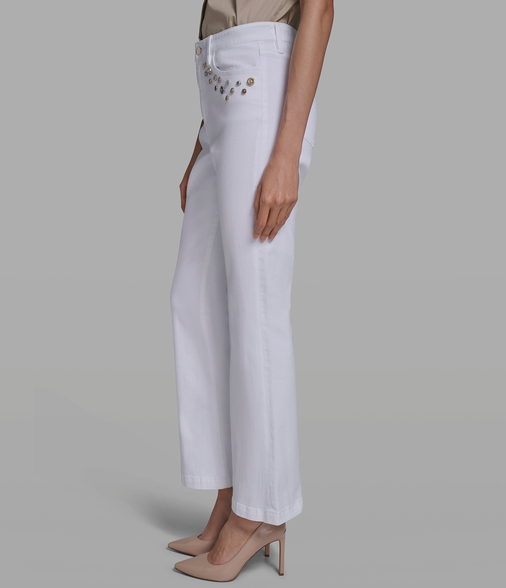 STUDDED POCKET STRAIGHT LEG JEAN VIEW 4