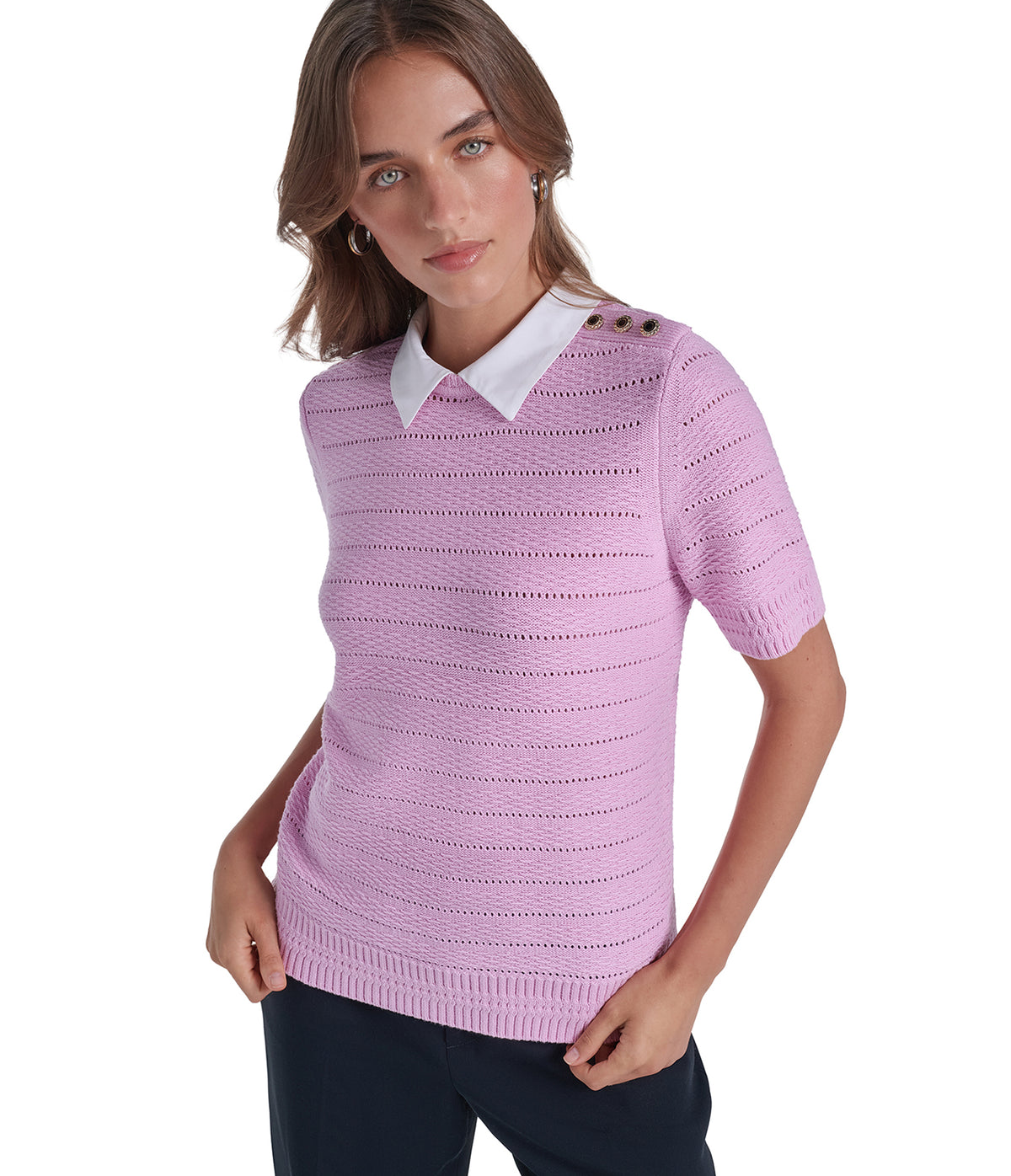 SHORT SLEEVE SWEATER VIEW 1