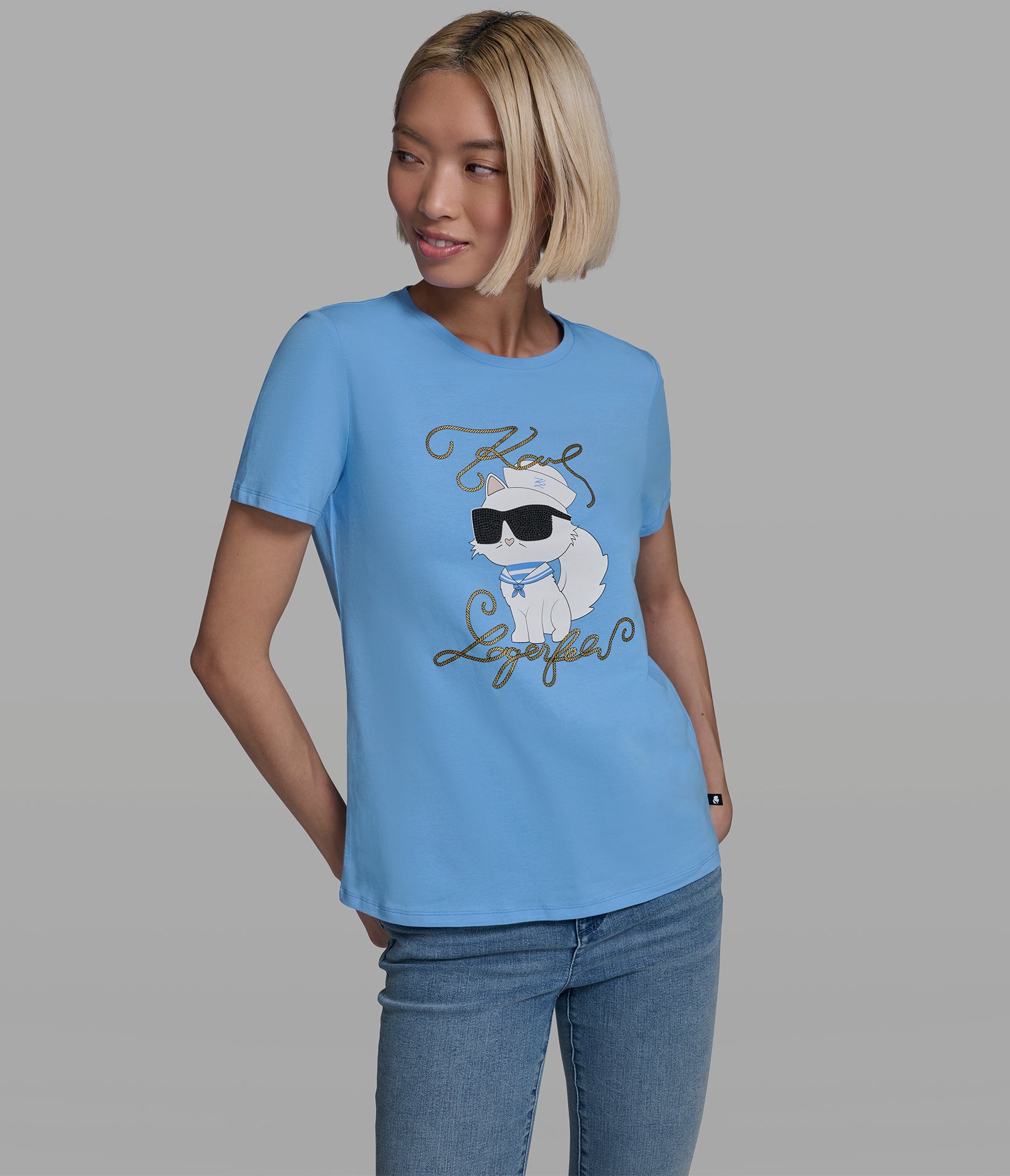 トップス Choupette Cotton Jersey Choupette Sailor Tee | Tees & Tanks | Karl Lagerfeld