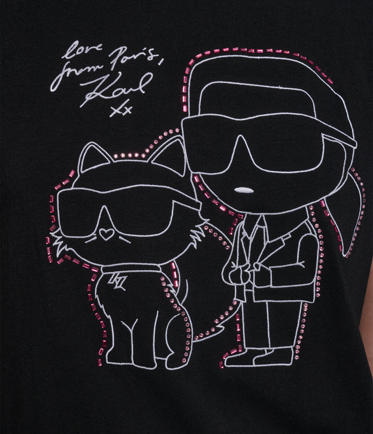 Cotton Jersey Karl Et Choupette Outline Tee | Tees & Tanks | Karl ...