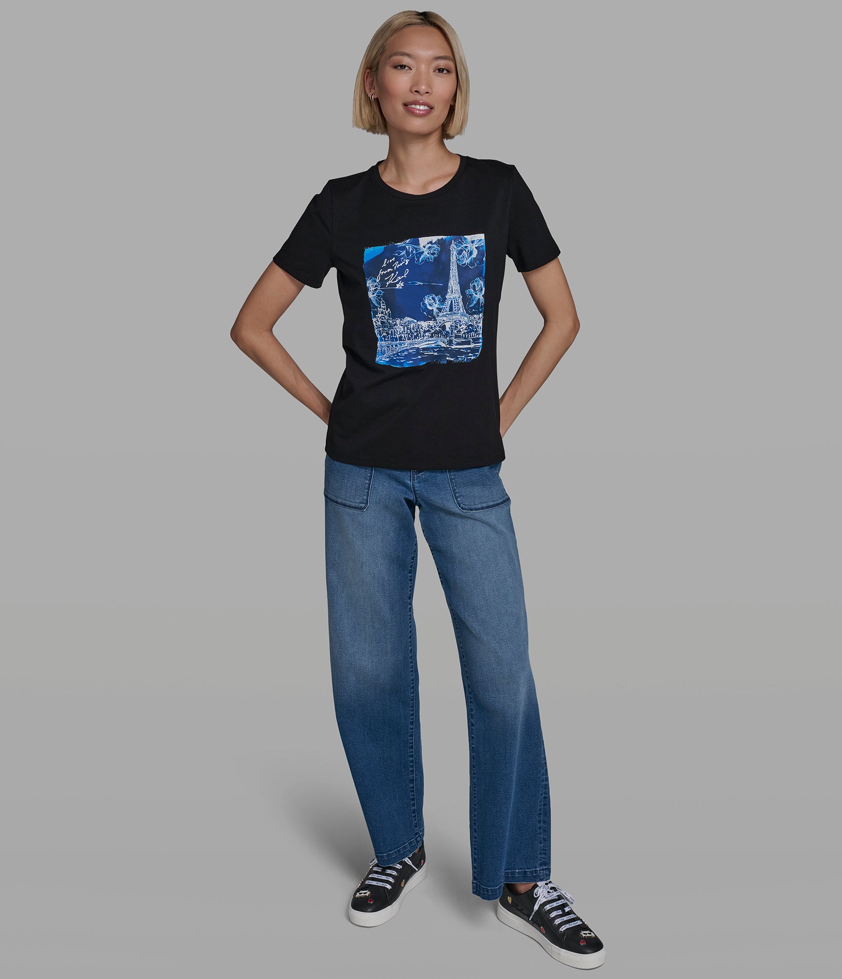 WATERCOLOR PARIS SCENE TEE VIEW 4 | Women's Tees & Tanks