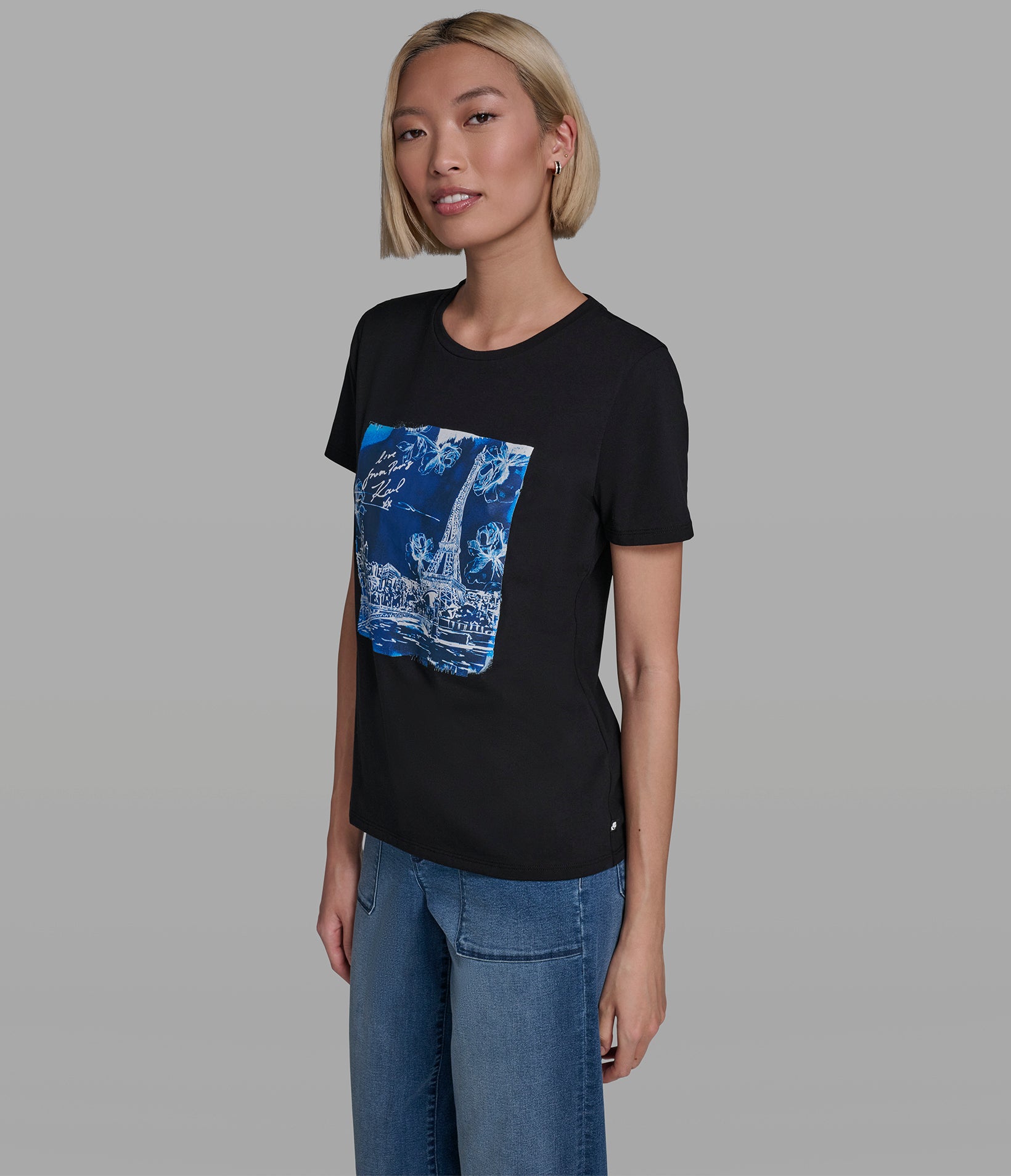 WATERCOLOR PARIS SCENE TEE VIEW 3 | Women's Tees & Tanks