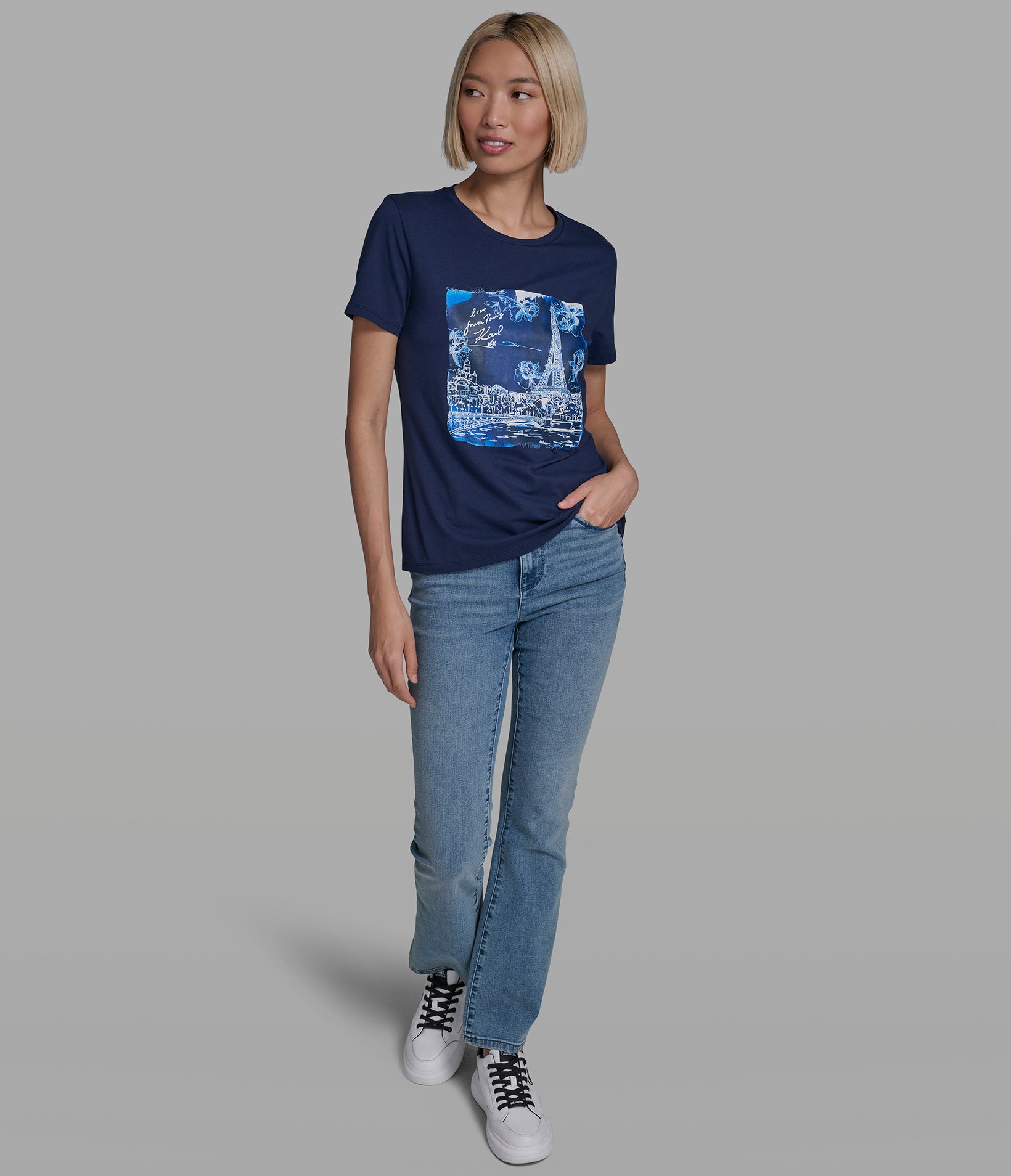 WATERCOLOR PARIS SCENE TEE VIEW 4 | Women's Sale