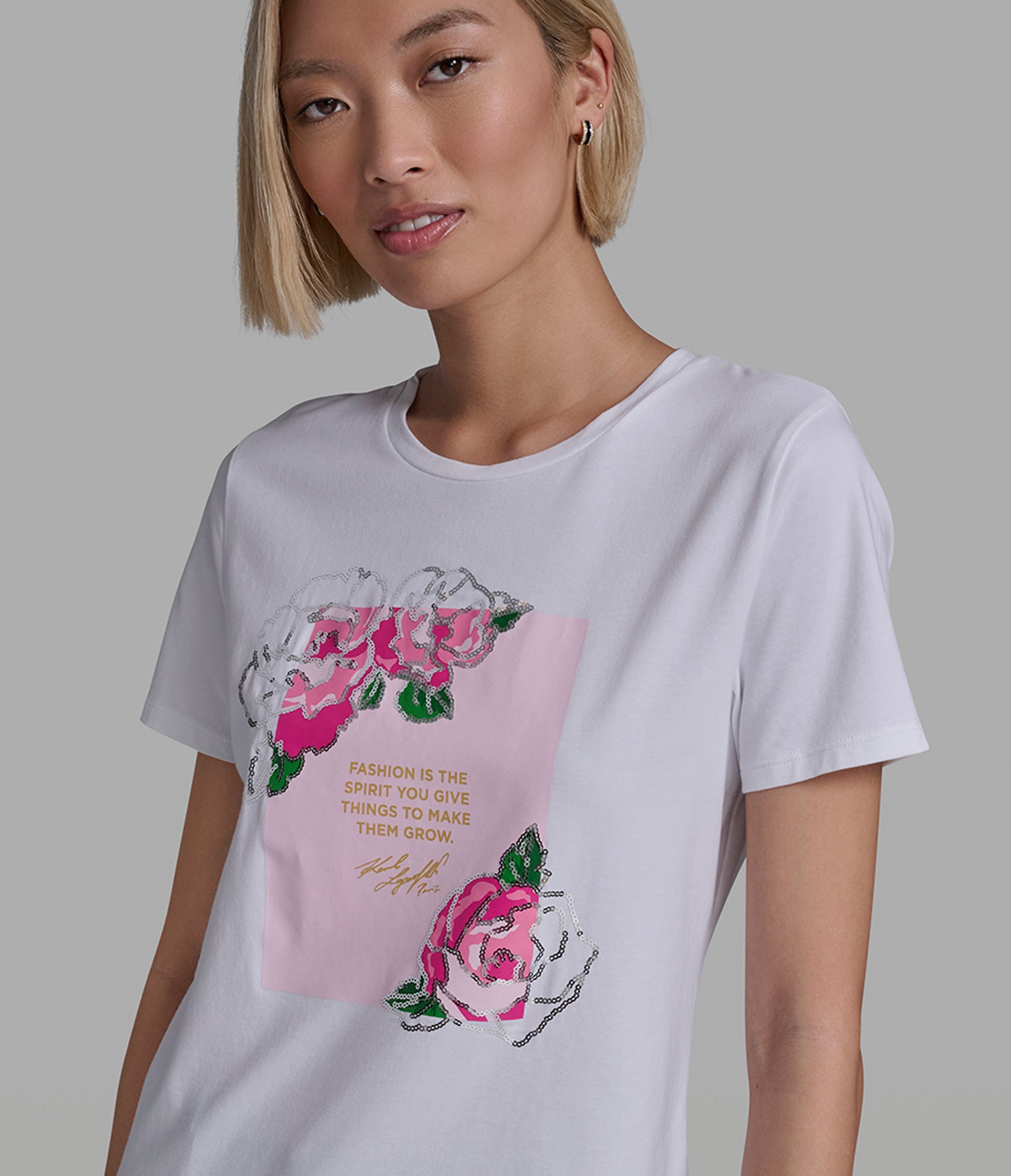 FLORAL QUOTE LOGO TEE View 1 | Products