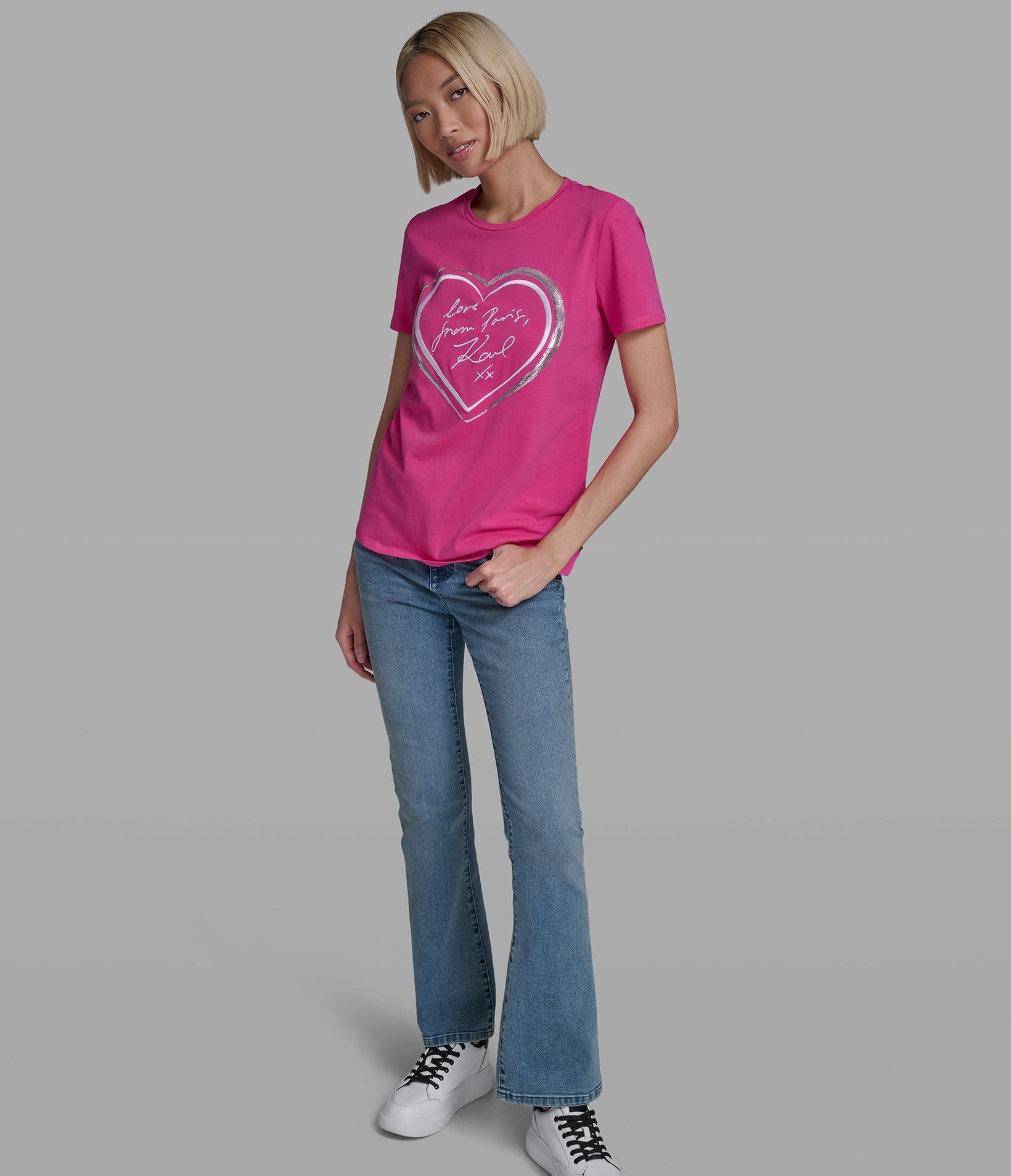SEQUIN HEART LOGO TEE VIEW 4