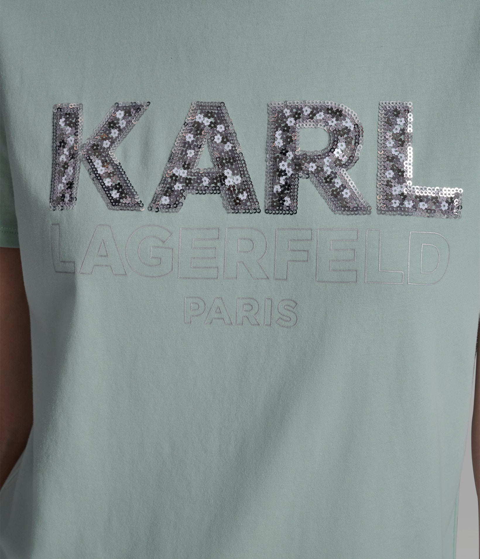 SEQUIN KARL LOGO TEE VIEW 7 | Women's Clothing