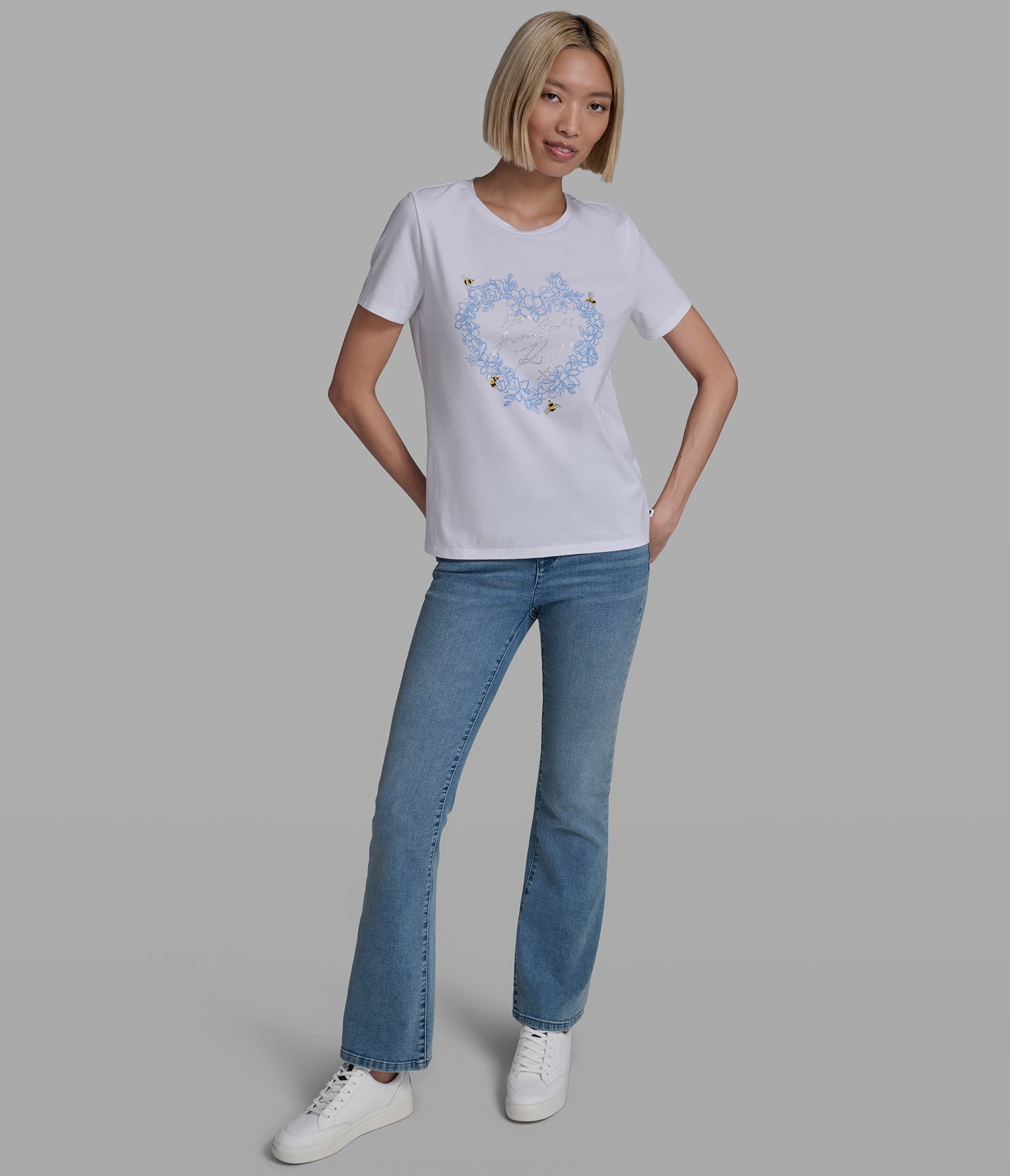 FLORAL HEART LOGO TEE VIEW 6 | New Women's Clothing