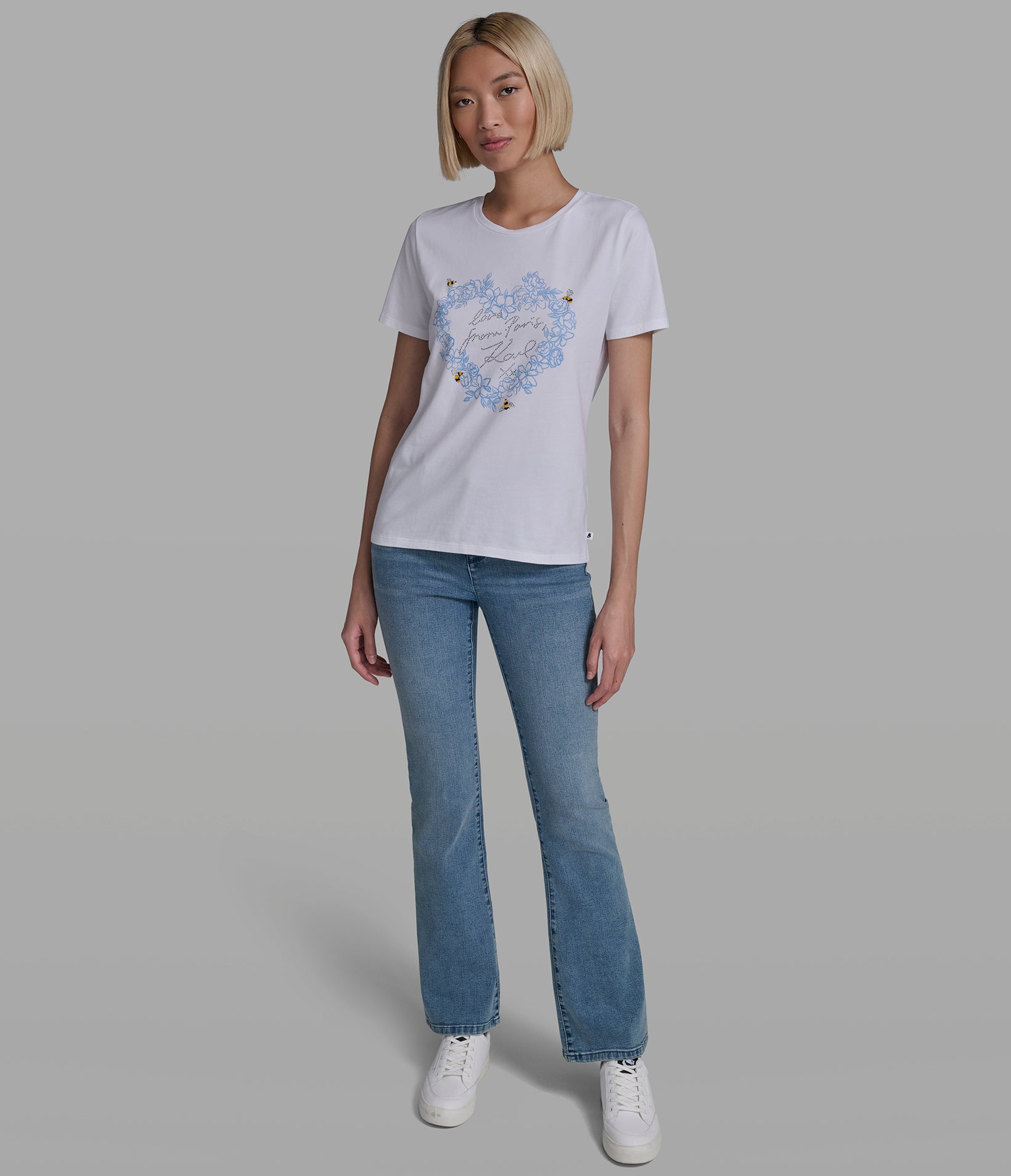 FLORAL HEART LOGO TEE VIEW 4 | New Women's Clothing