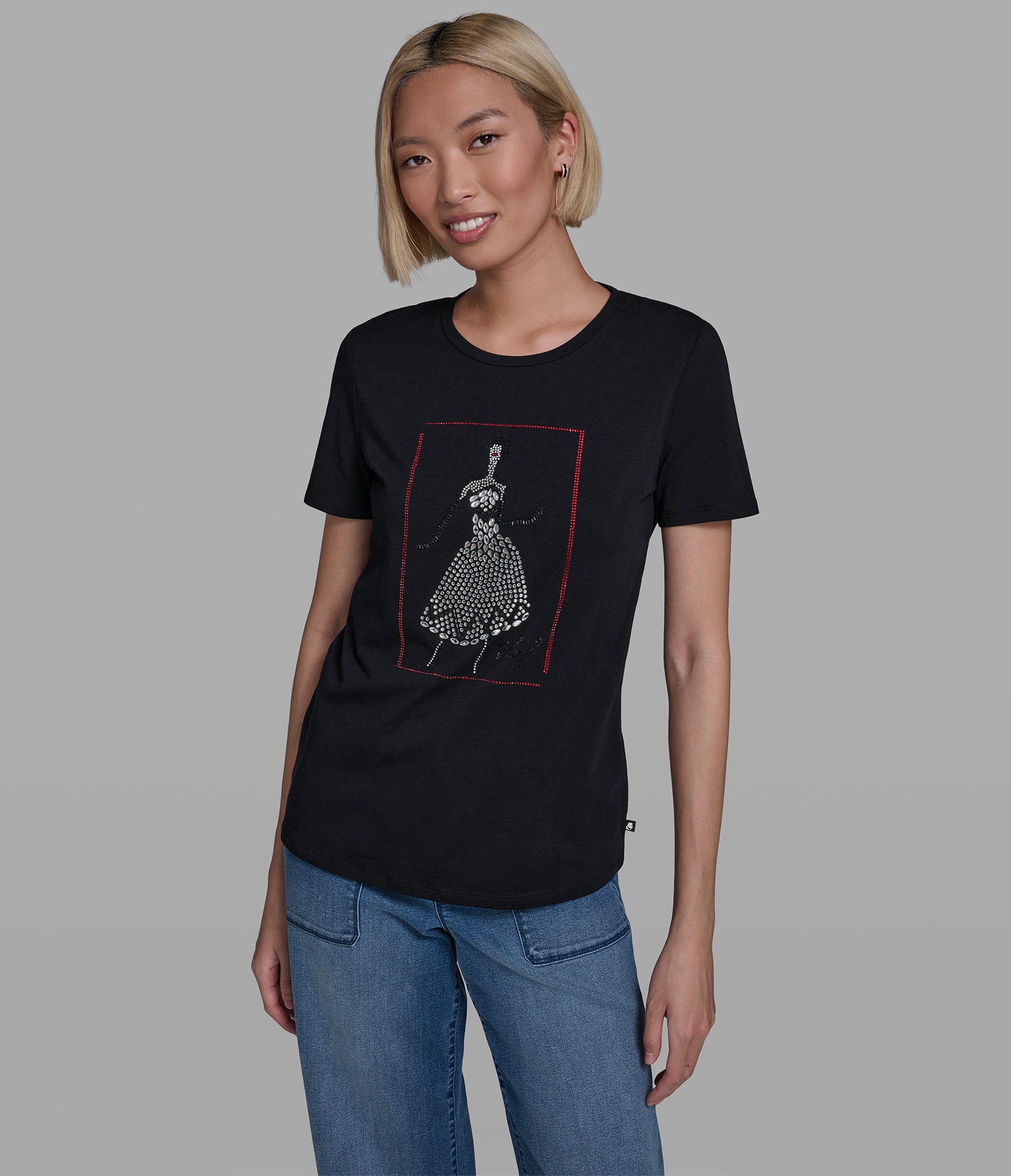 EMBELLISHED SKETCH LOGO TEE View 1 | New Women's Clothing