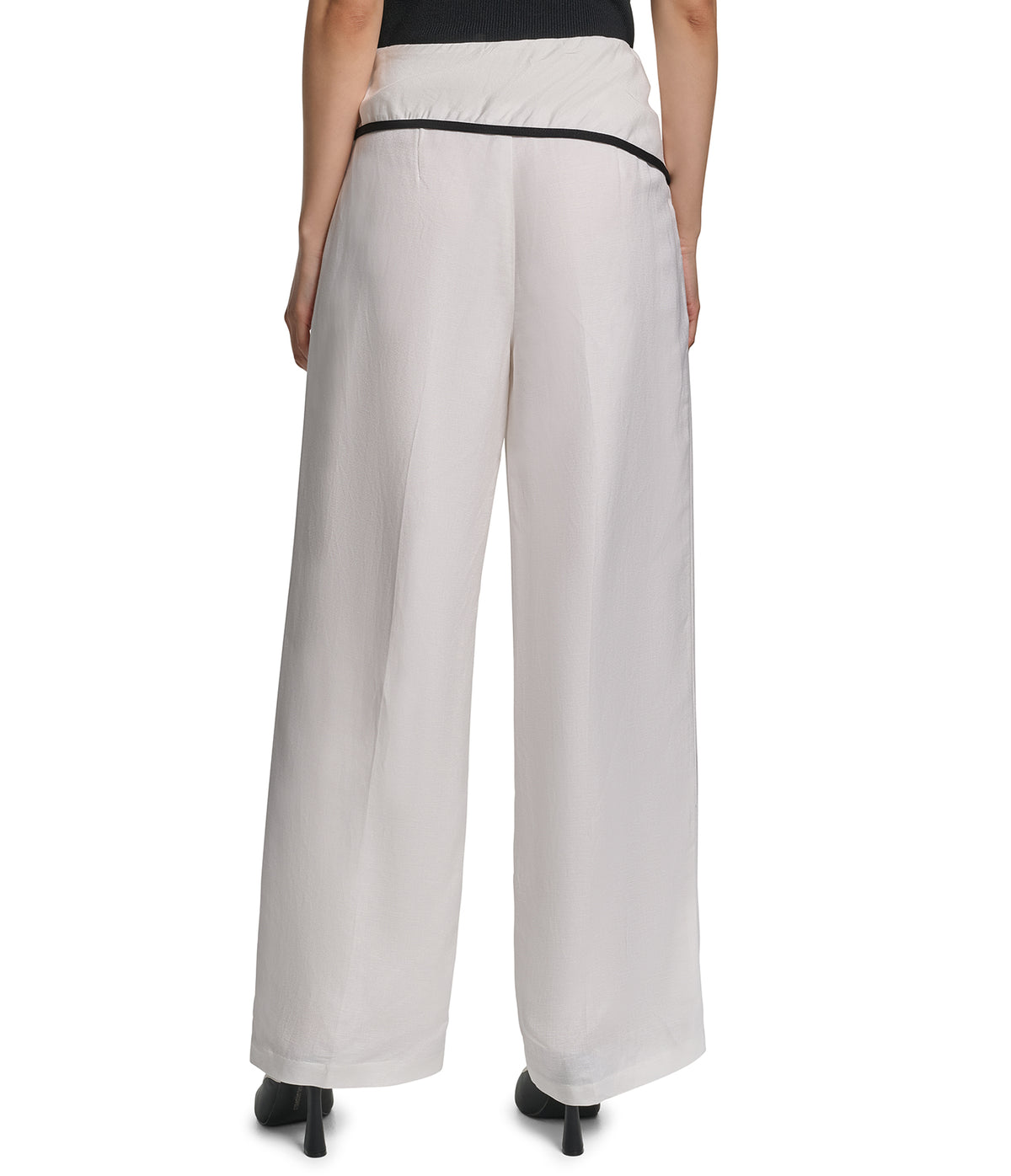 LINEN PANT WITH FRONT TIE VIEW 3