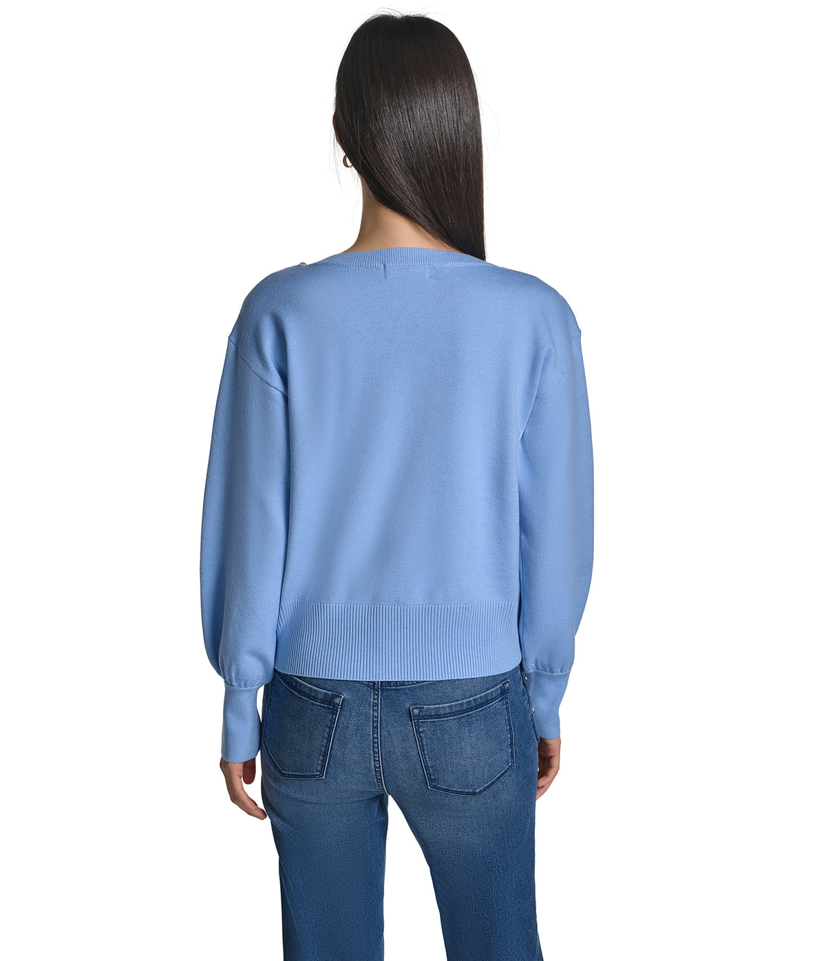 LONG SLEEVE PEARL NECK SWEATER VIEW 2