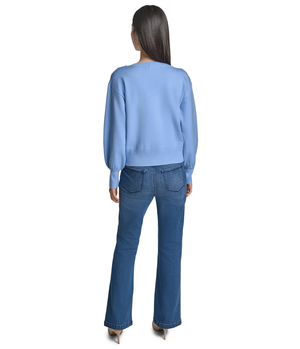 LONG SLEEVE PEARL NECK SWEATER VIEW 5