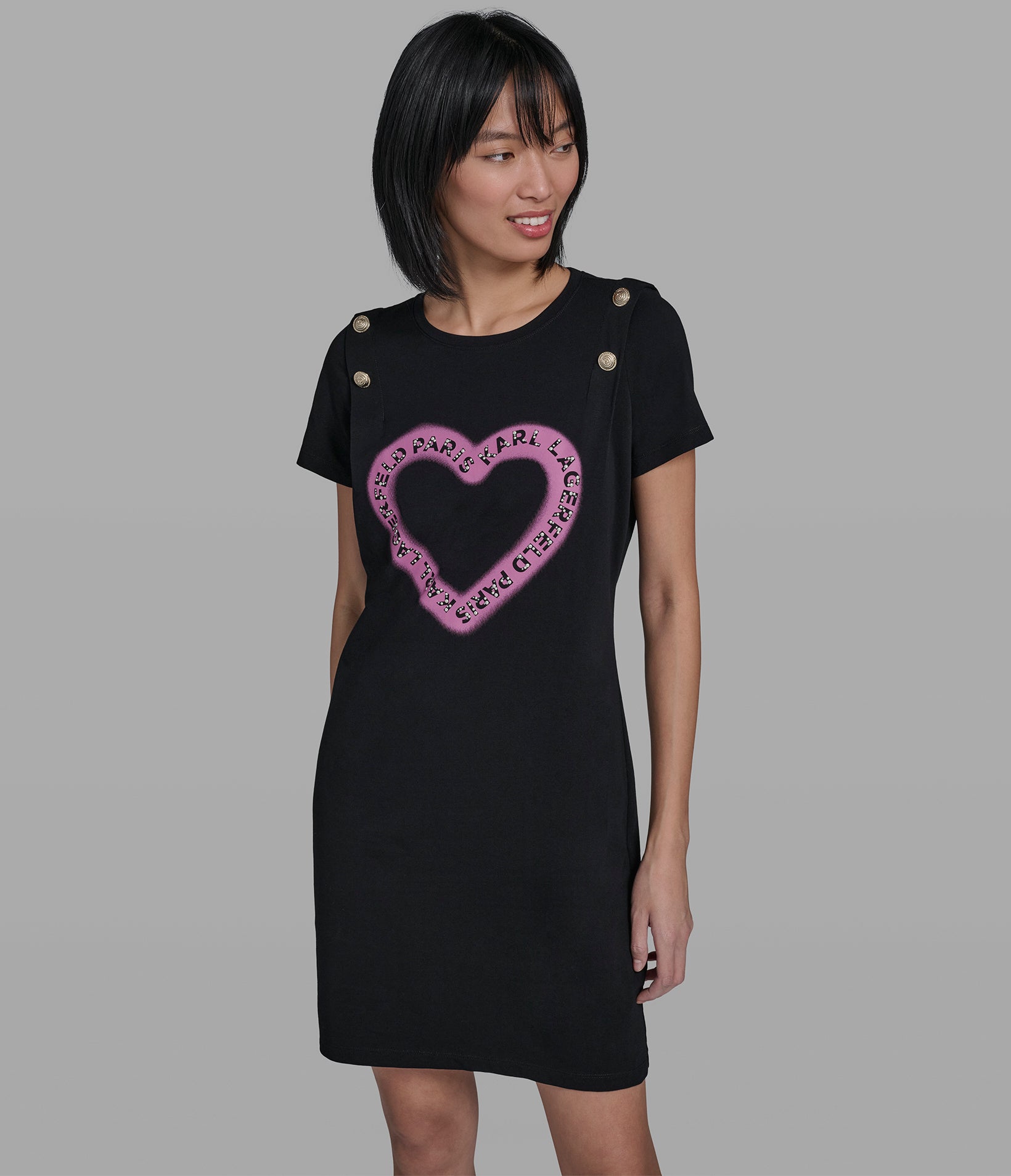 PEARL HEART T-SHIRT DRESS View 1 | Products