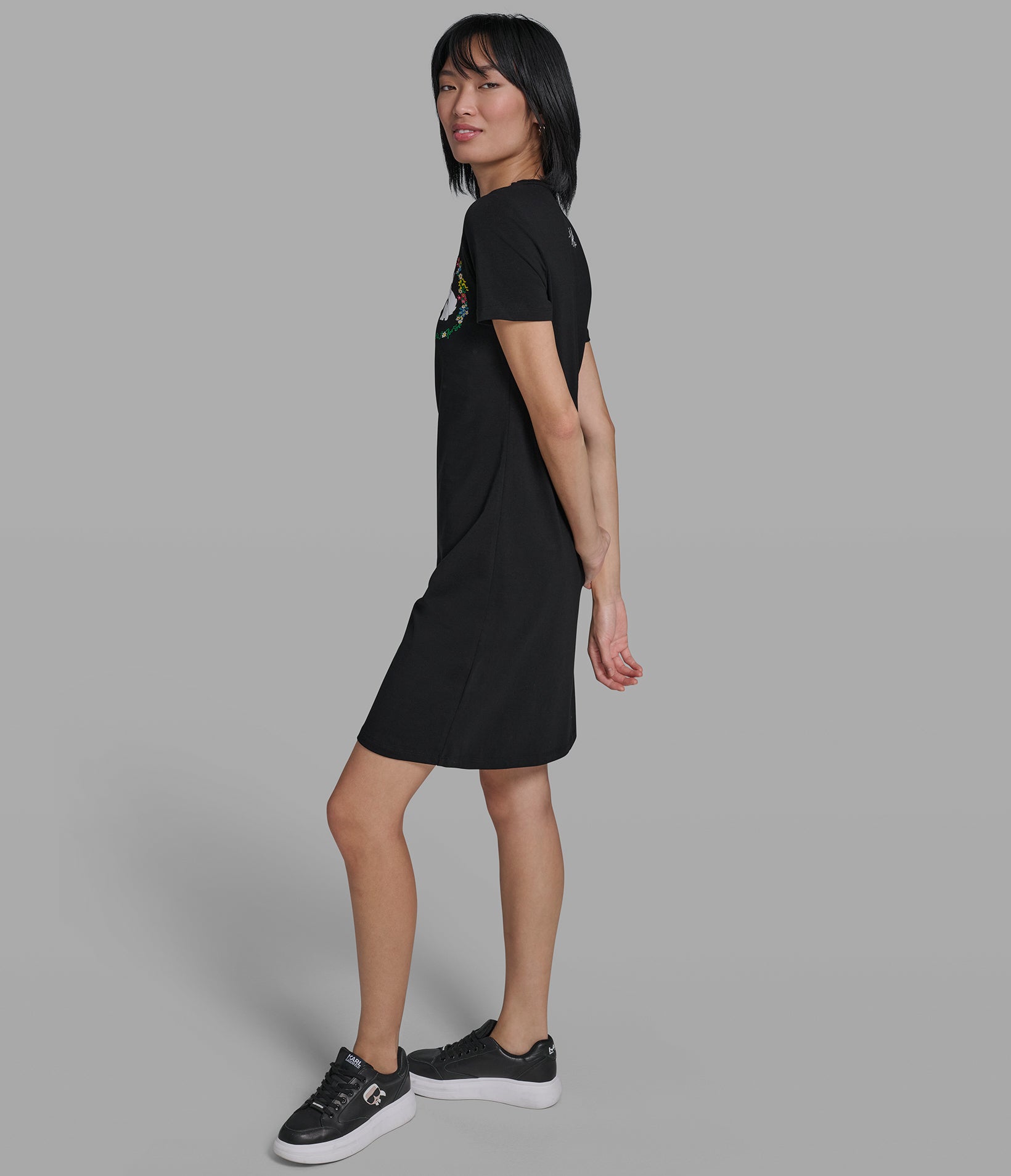 FLORAL FRAME CHOUPETTE T-SHIRT DRESS VIEW 3