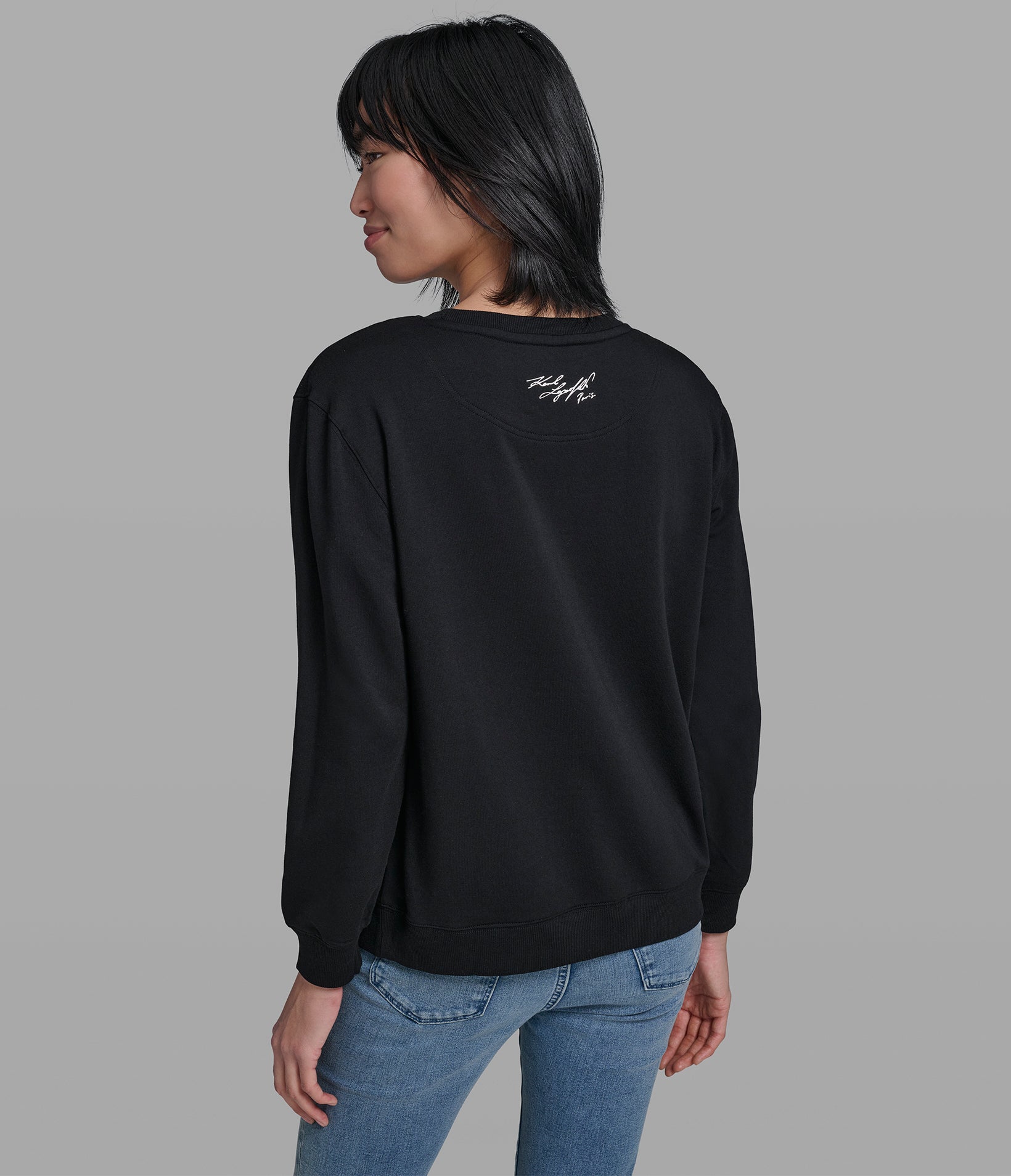 Peeking Duo Stripe Sweatshirt | Athleisure | Karl Lagerfeld Paris