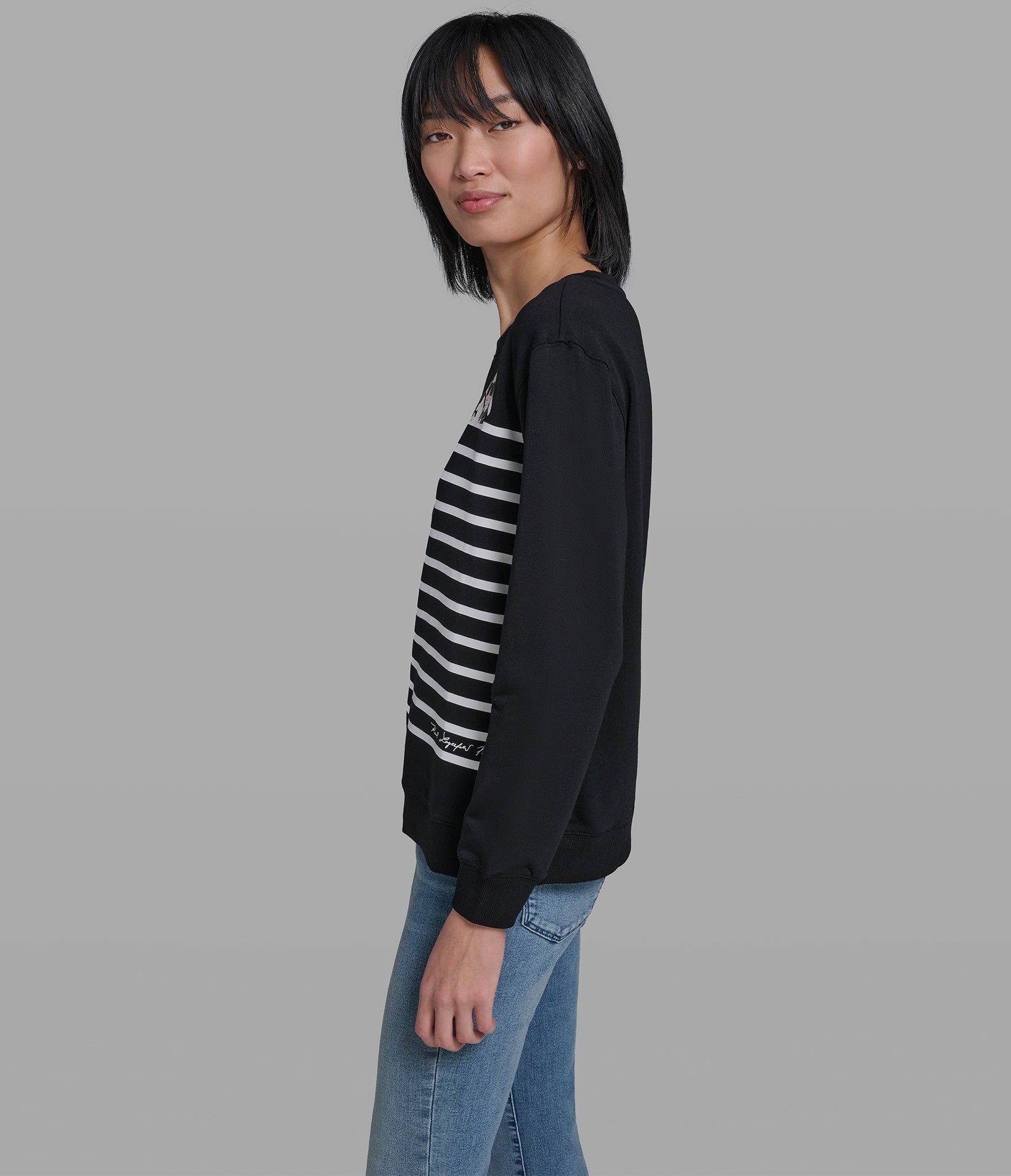 PEEKING DUO STRIPE SWEATSHIRT VIEW 3 | Women's Clothing