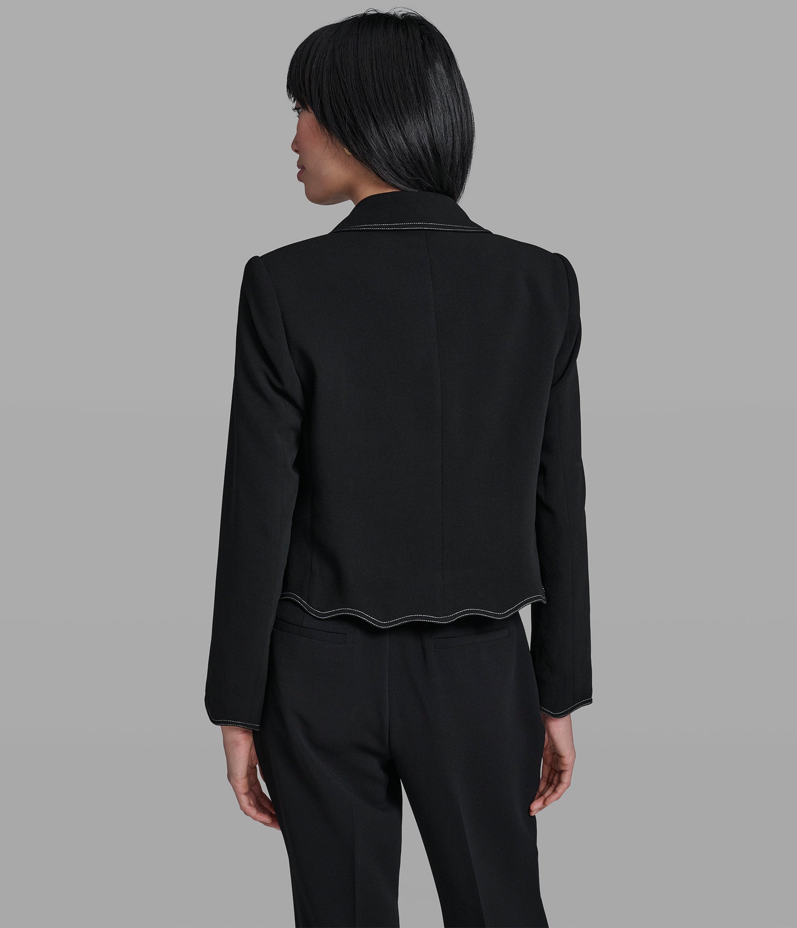 Cropped Scalloped Jacket | Jackets & Blazers | Karl Lagerfeld Paris