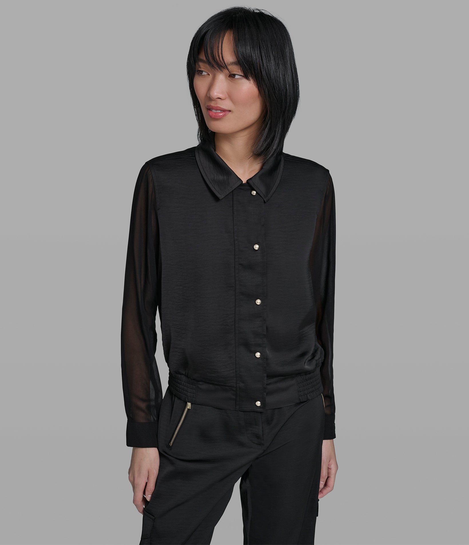 Button And Zip Shirt | Jackets & Blazers | Karl Lagerfeld Paris