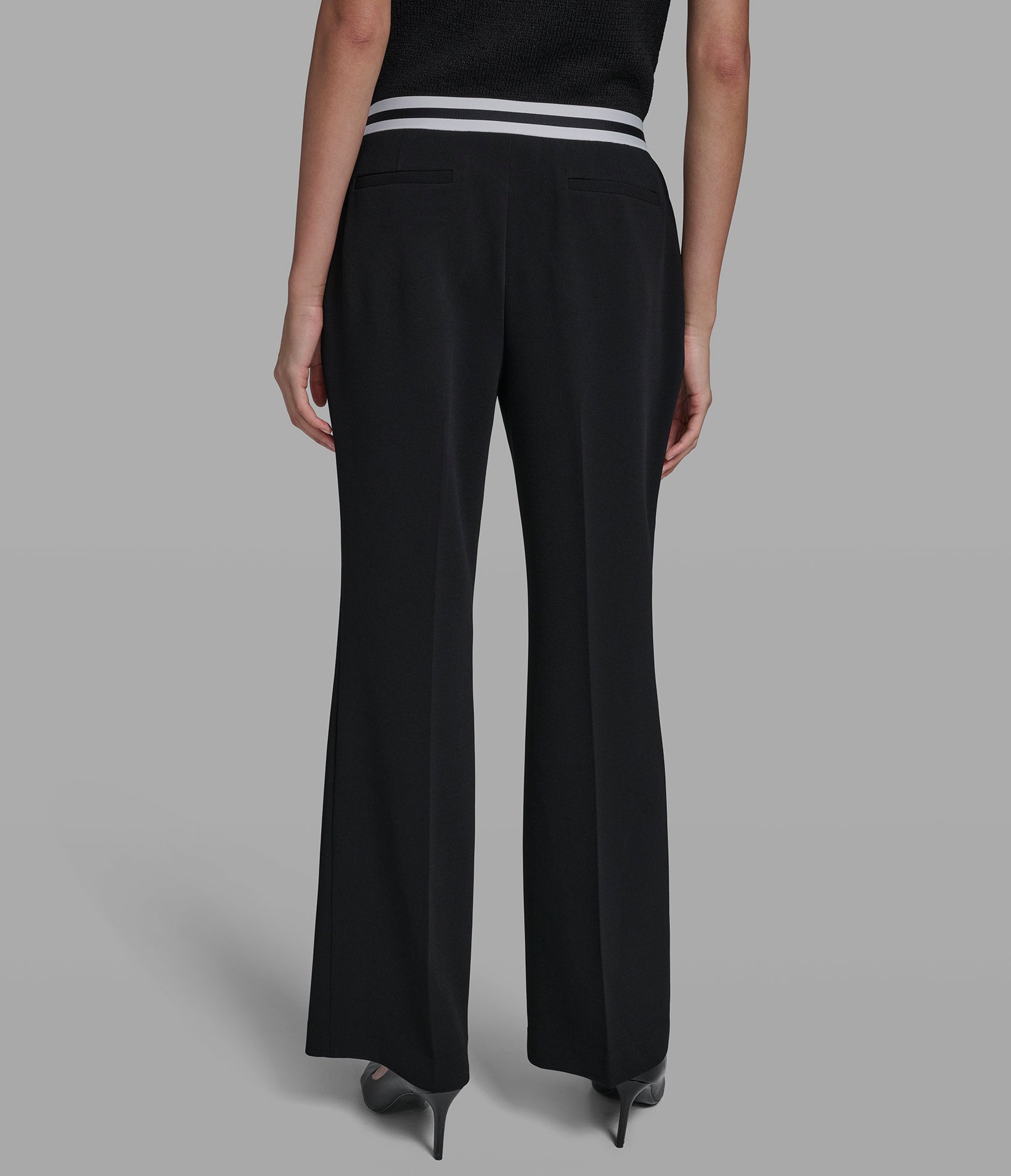 STRAIGHT LEG PANT WITH CONTRAIST WAIST View 2 | Women's Clothing