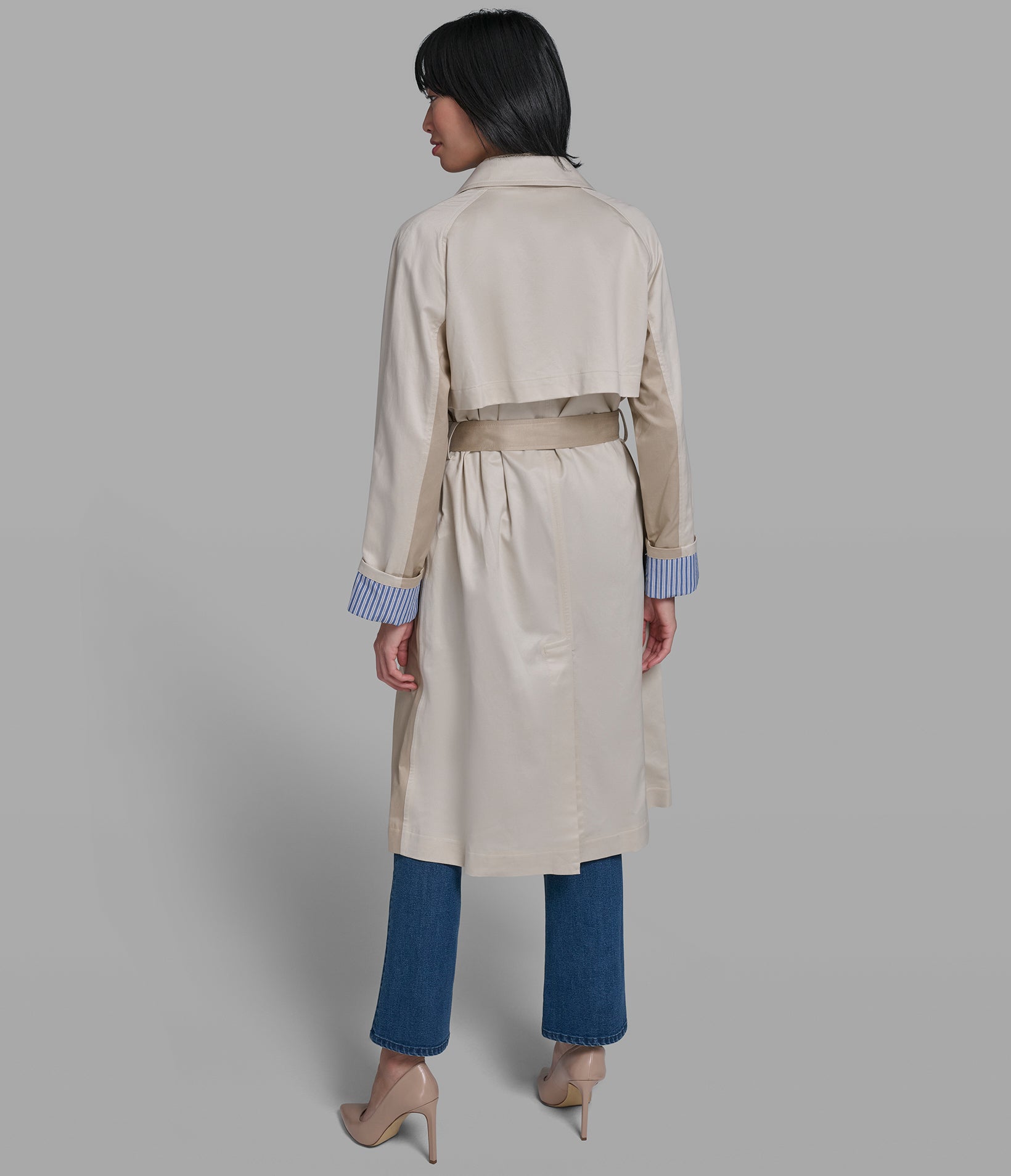 COLOR BLOCK TRENCH COAT VIEW 4