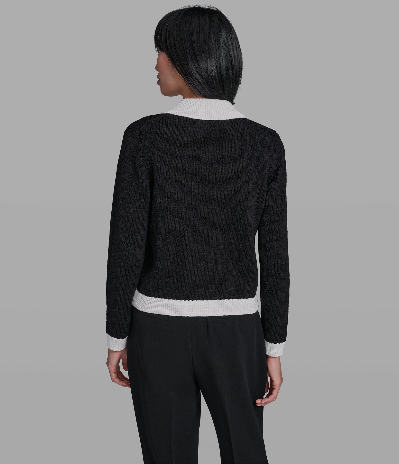 Cotton Blend Contrast Cardigan Shirt Jacket | Sweaters & Tops