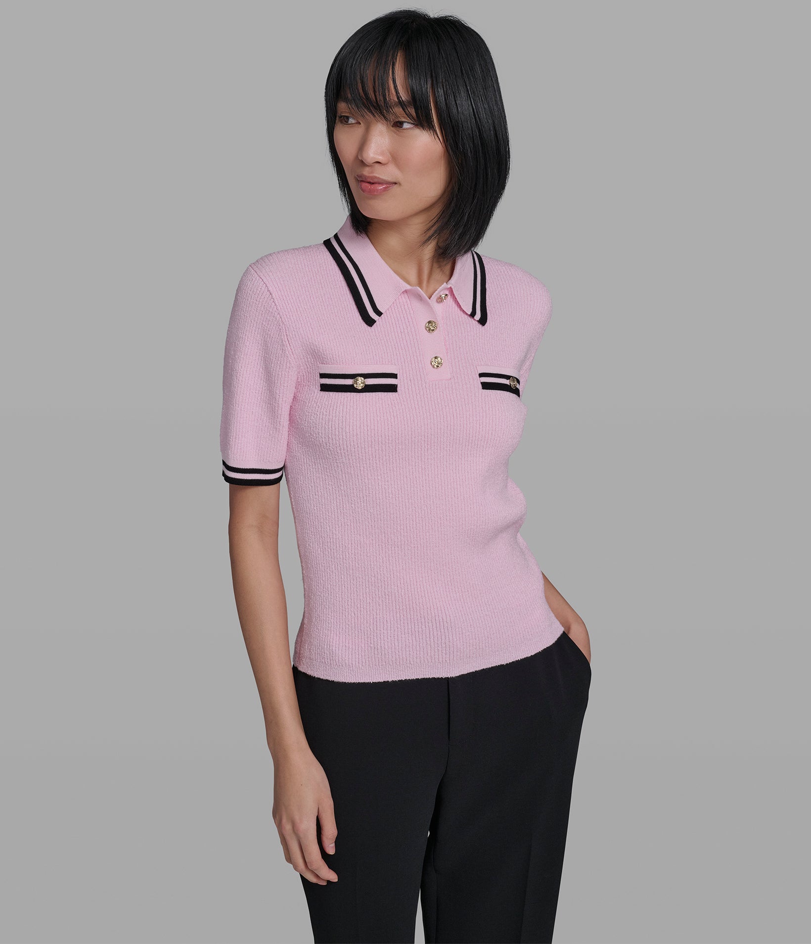 CONTRAST KNIT POLO View 1 | New Arrivals