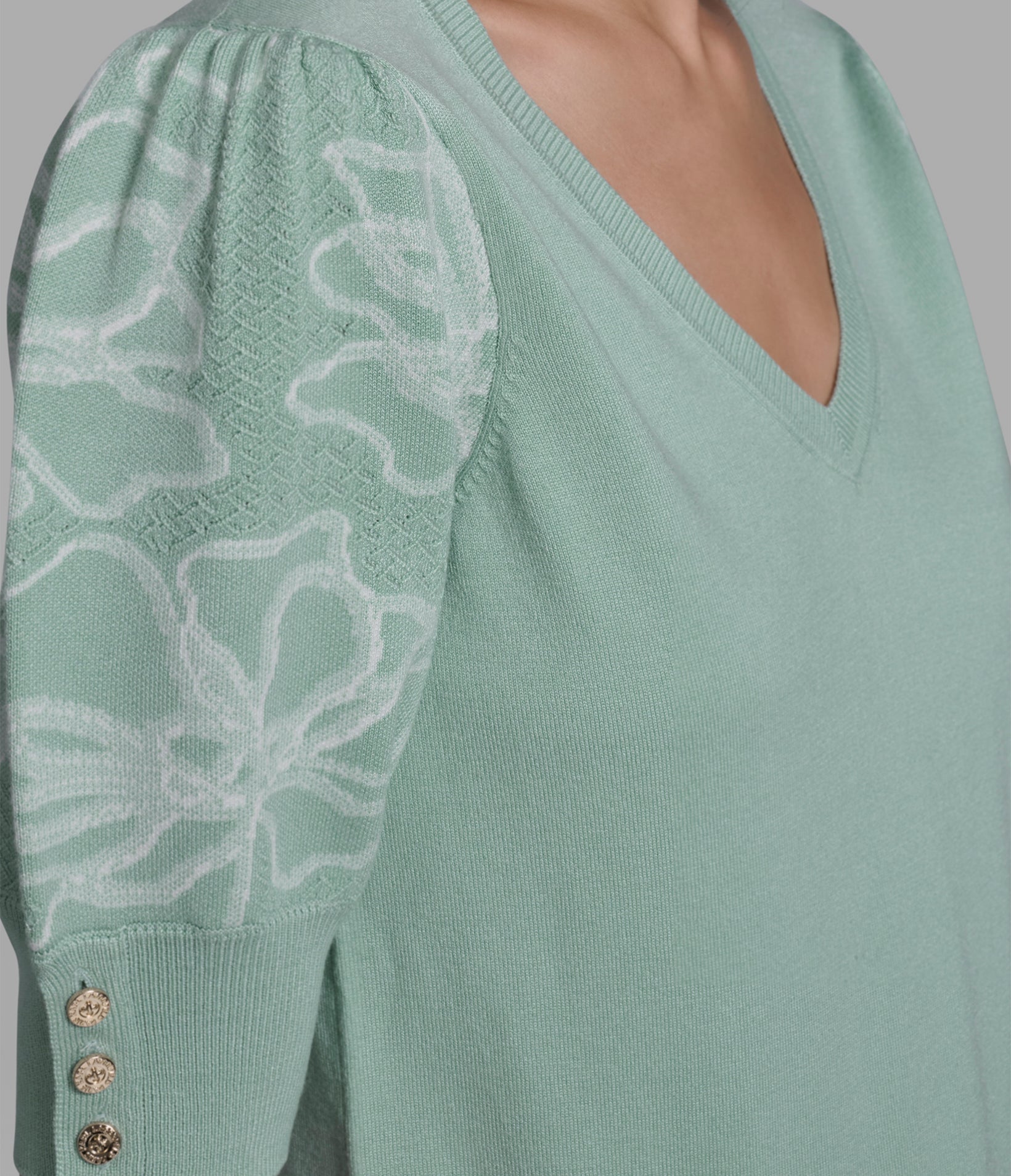 FLORAL V-NECK SWEATER VIEW 6 | Women's Tops & Sweaters