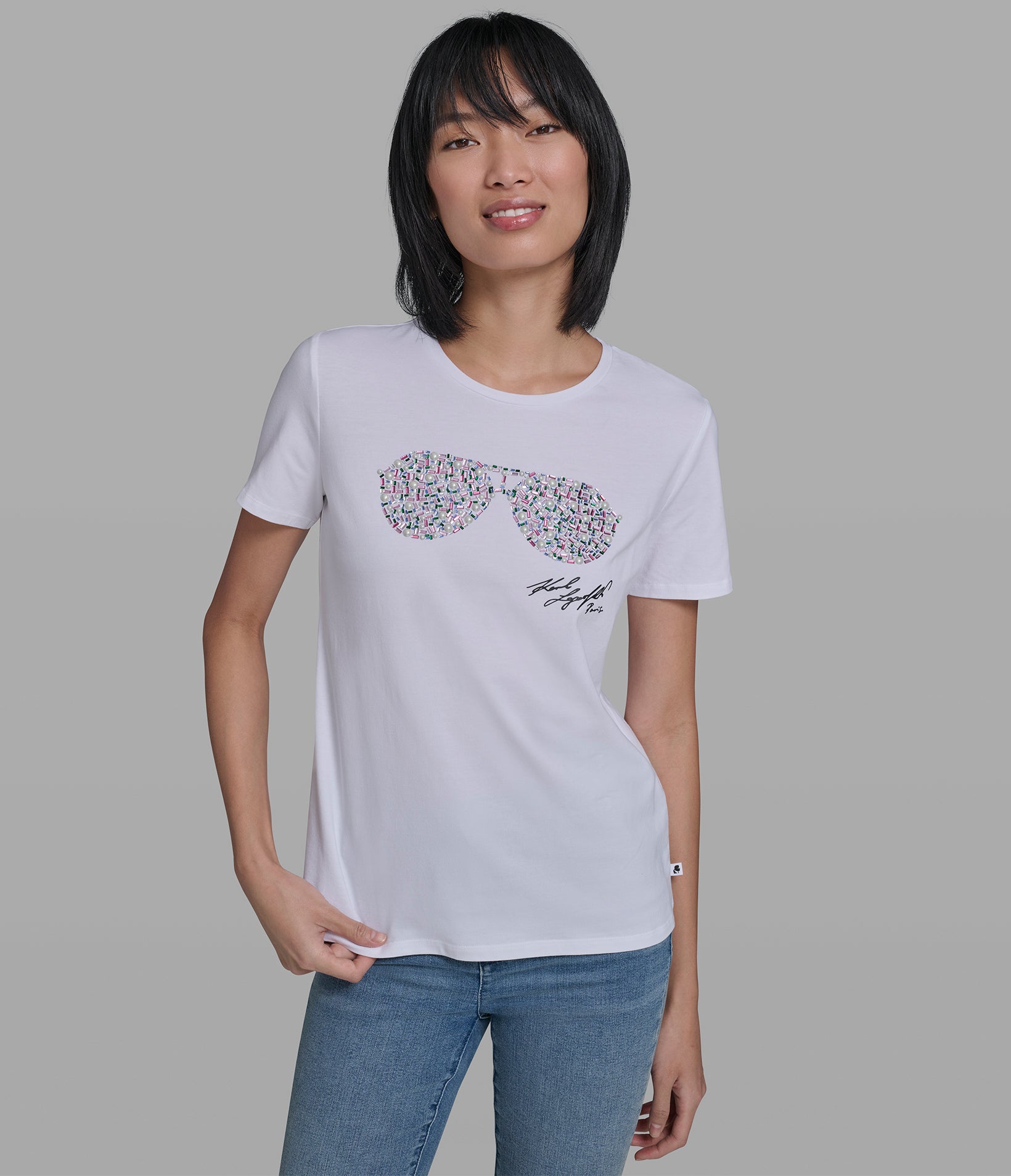 EMBELLISHED SUNGLASSES TEE View 2 | Women's Tees & Tanks