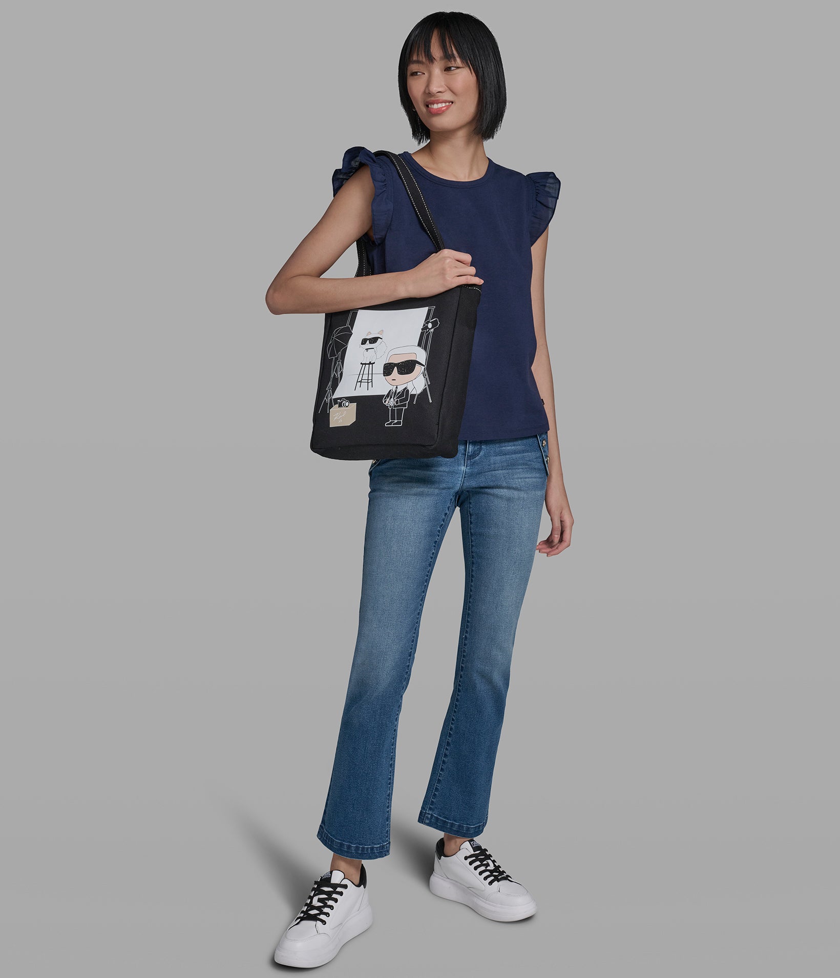 COTTON AND MODAL RUFFLE TANK VIEW 6