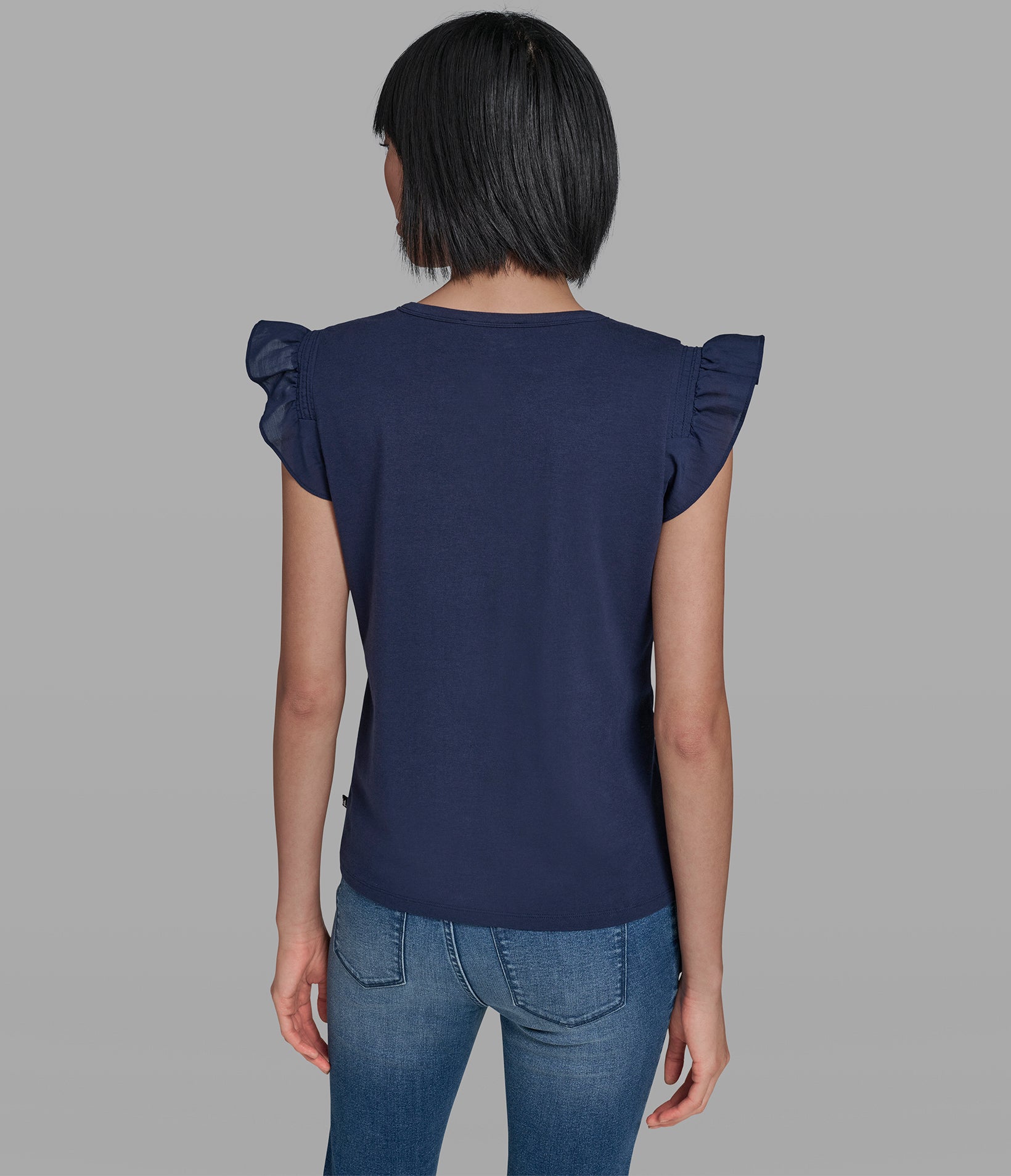 COTTON AND MODAL RUFFLE TANK VIEW 2