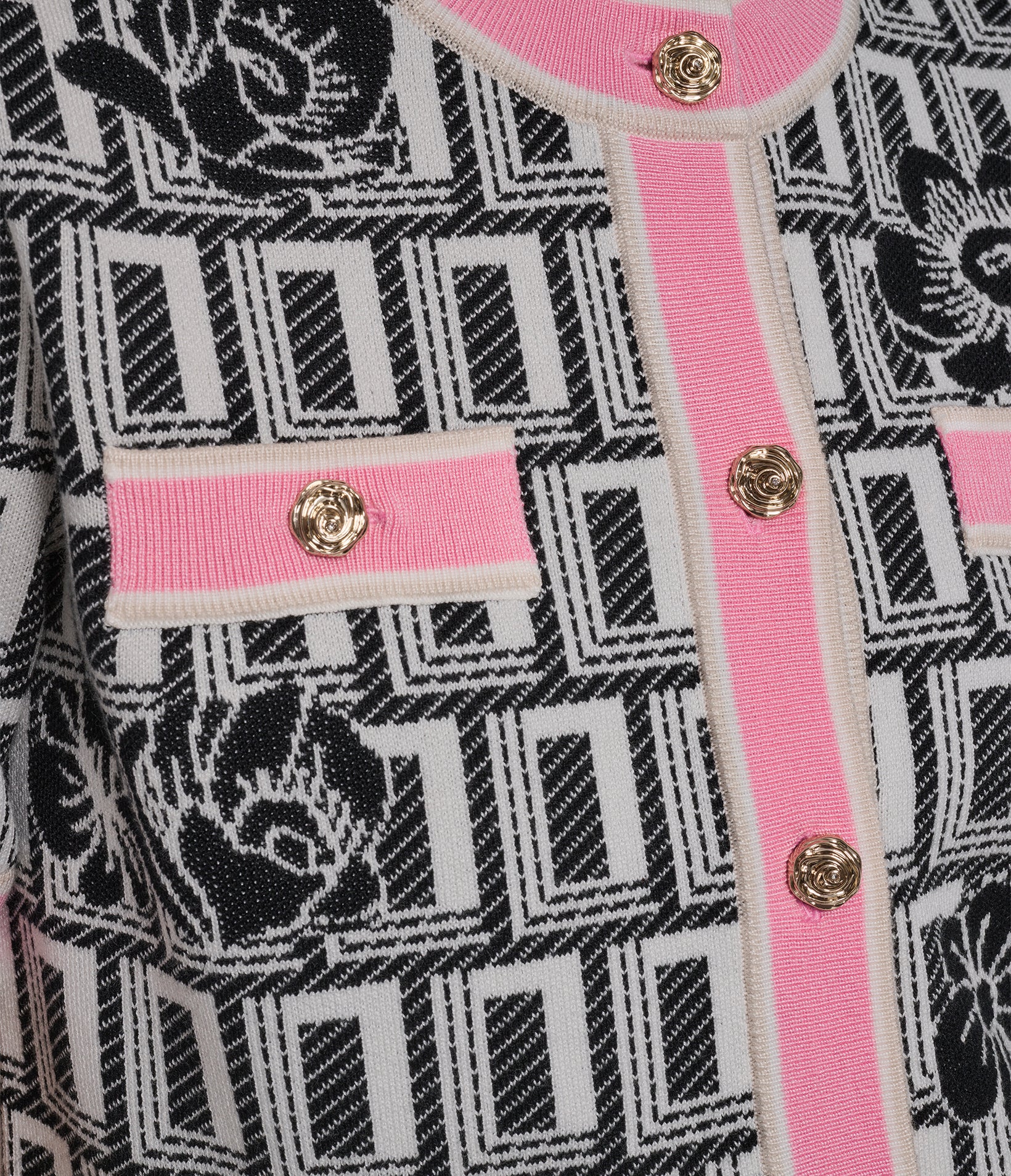 Floral Logo Jacquard Cardigan | Sweaters & Tops | Karl Lagerfeld Paris