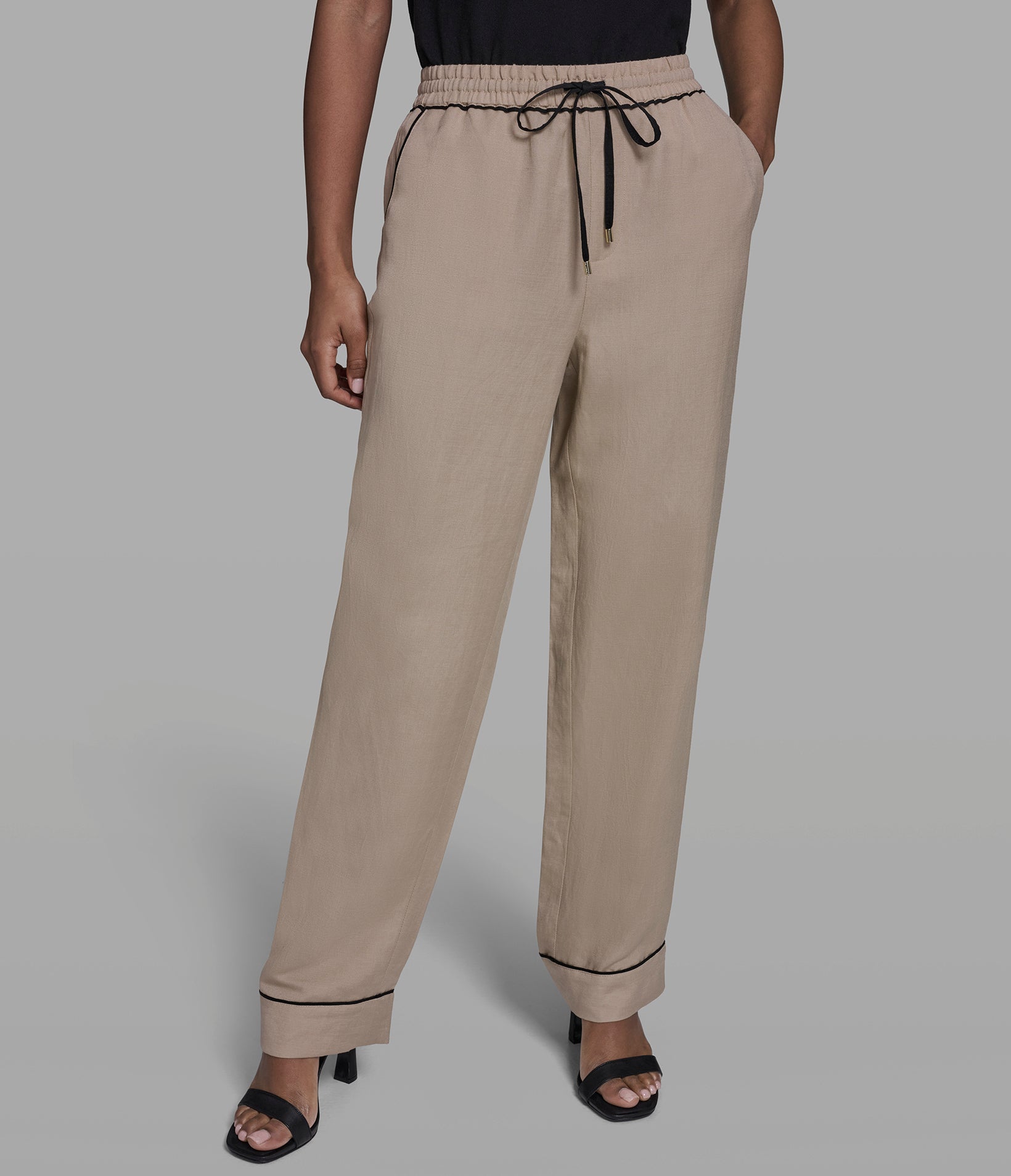 LINEN-BLEND STRAIGHT-LEG ANKLE PANT View 2 | Women's Pants & Skirts