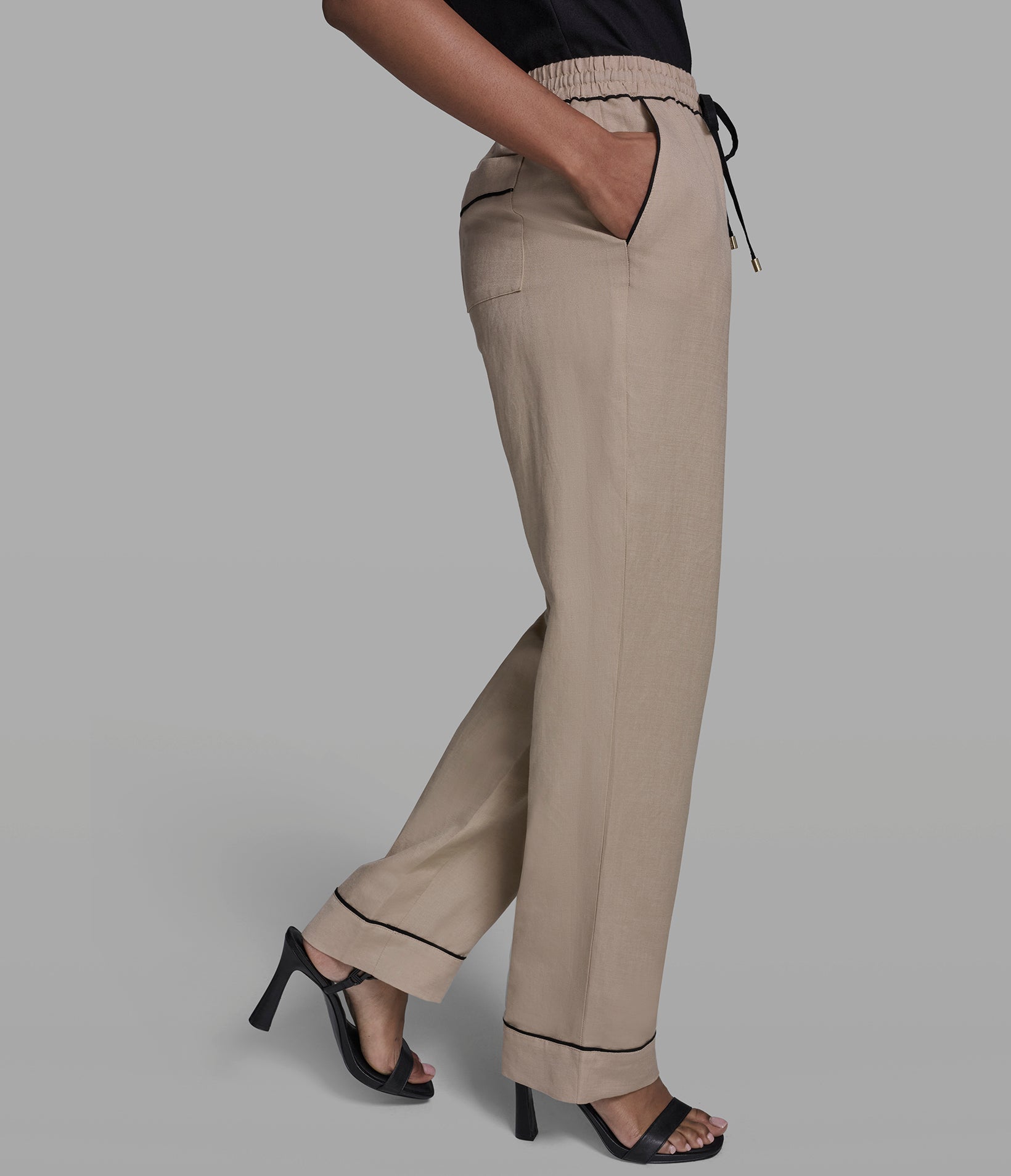 LINEN-BLEND STRAIGHT-LEG ANKLE PANT VIEW 4 | Women's Pants & Skirts